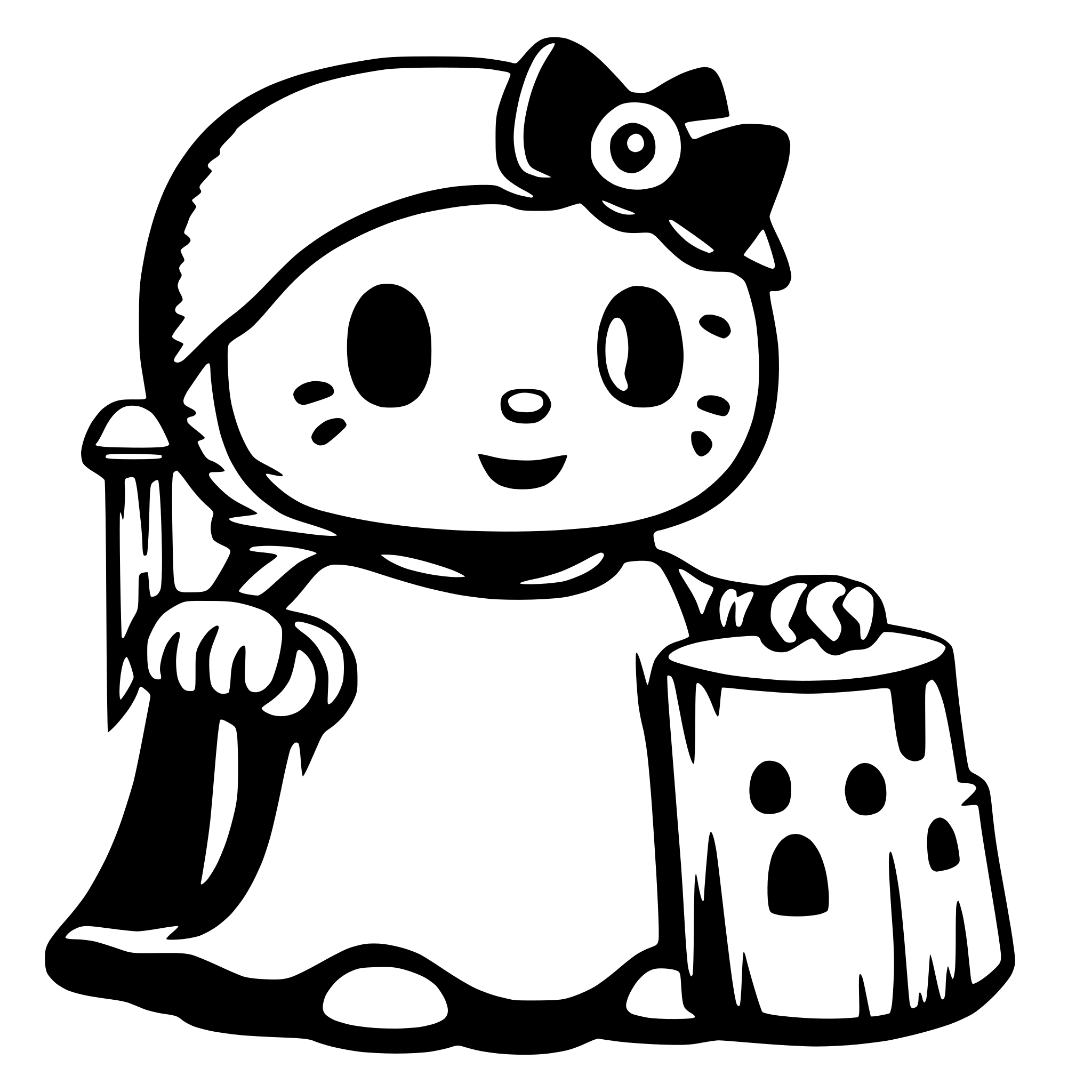 AI-generated SVG of a hello kitty ghost