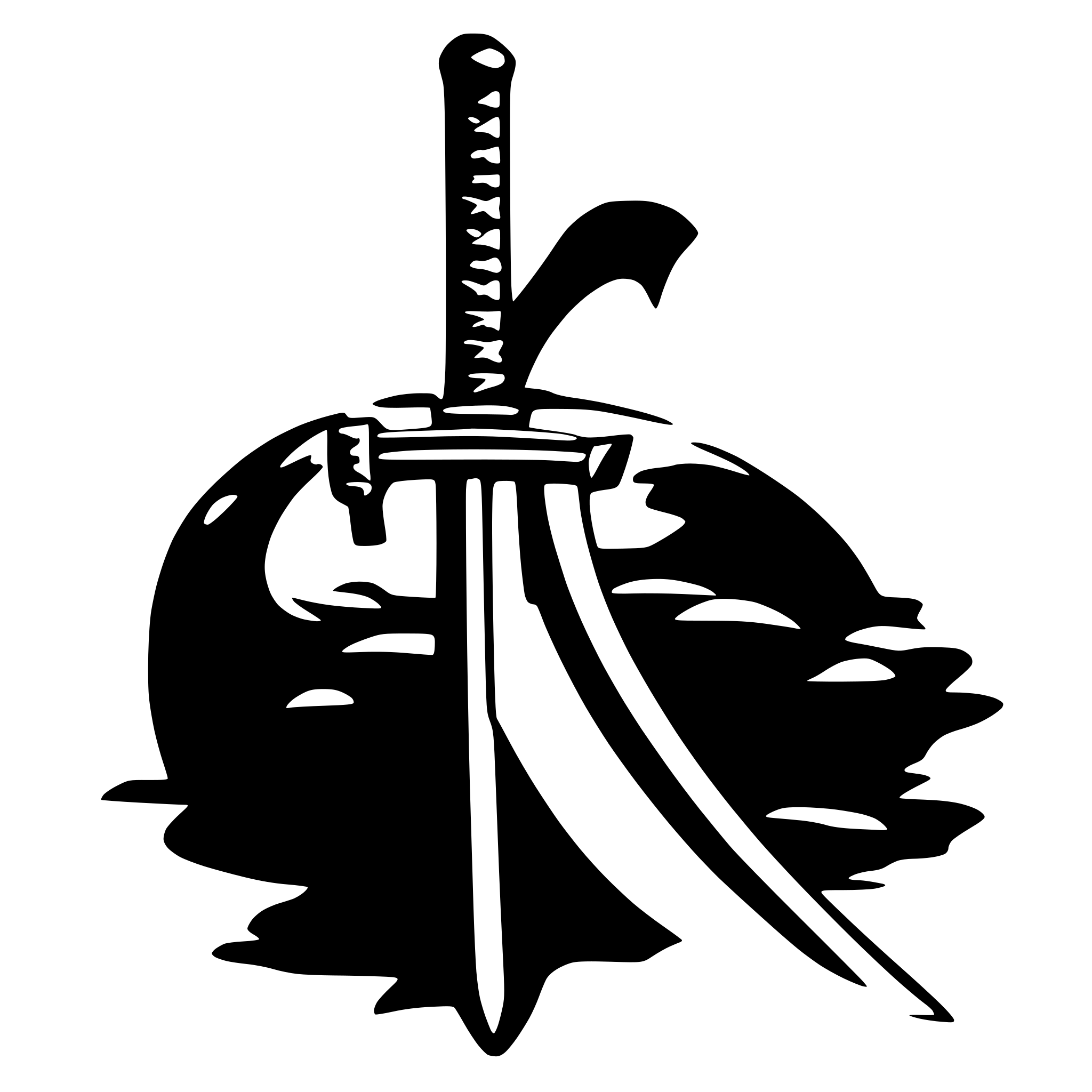 AI-generated SVG of 'One katana'