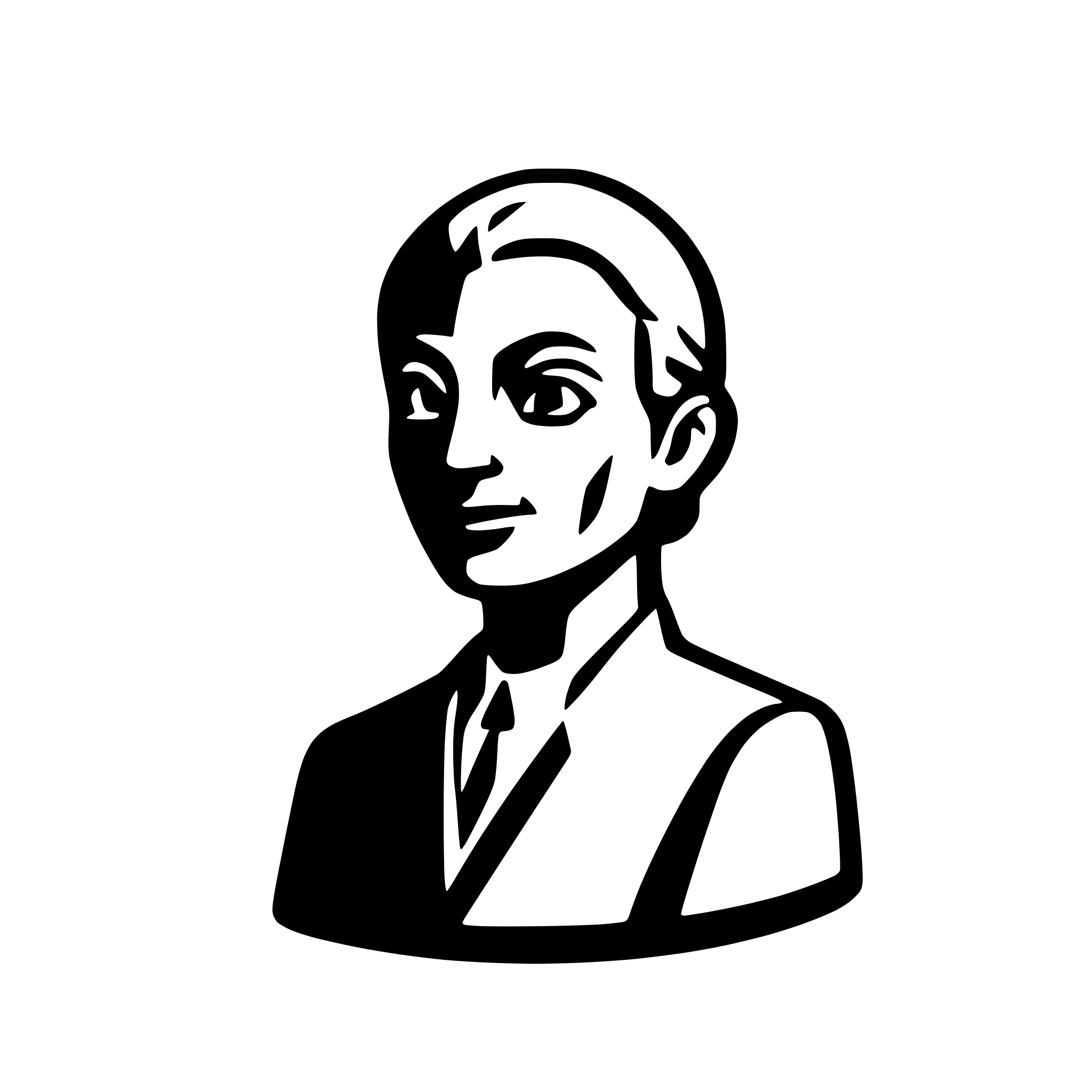 AI-generated SVG of a Old person bust, generic, abstract racially neutral