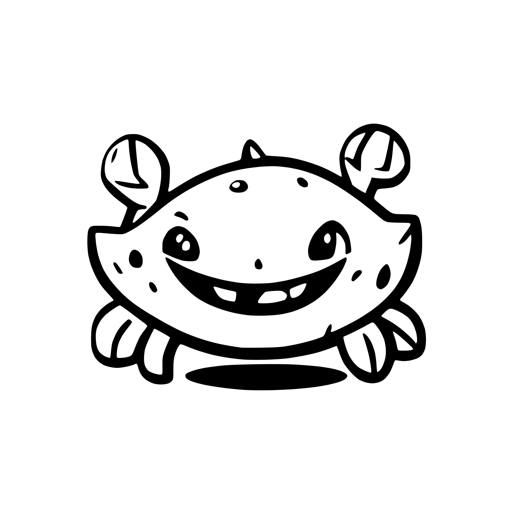 AI-generated SVG of a cute crab smiling