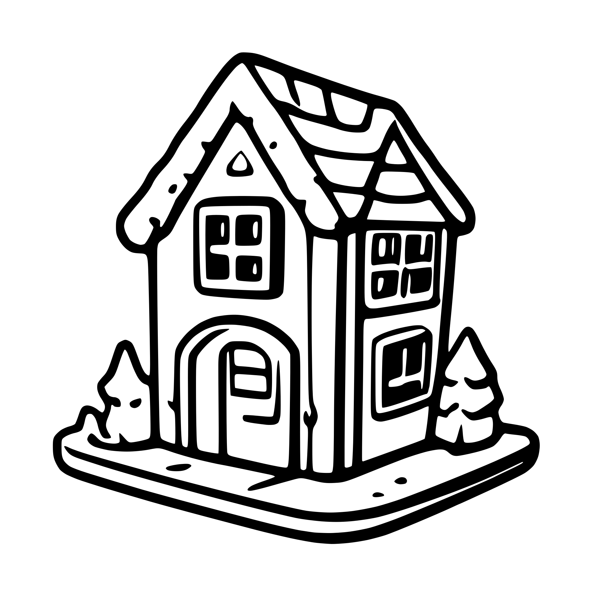 AI-generated SVG of a very simple gingerbread house outline