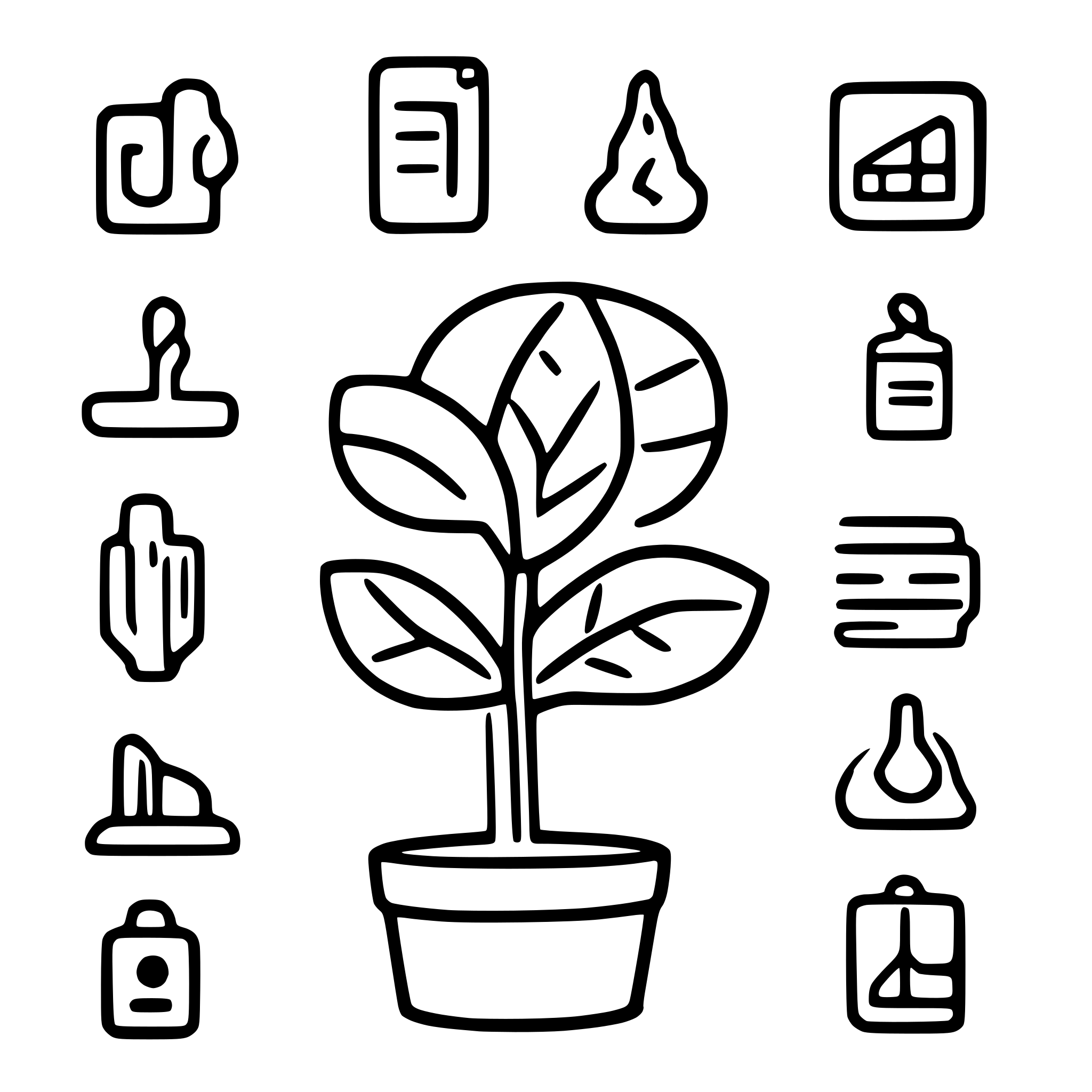 AI-generated SVG of a genera 20 icone relative a temi ambientali come il risparmio idrico, le energie rinnovabili il riciclo e temi simili. le icone devono essere chiare e rappresentare il tema. le icone sono disposte in una griglia 4 x 5 ed equidistanti tra loro. Al di sotto di ogni icona una parola la descrive