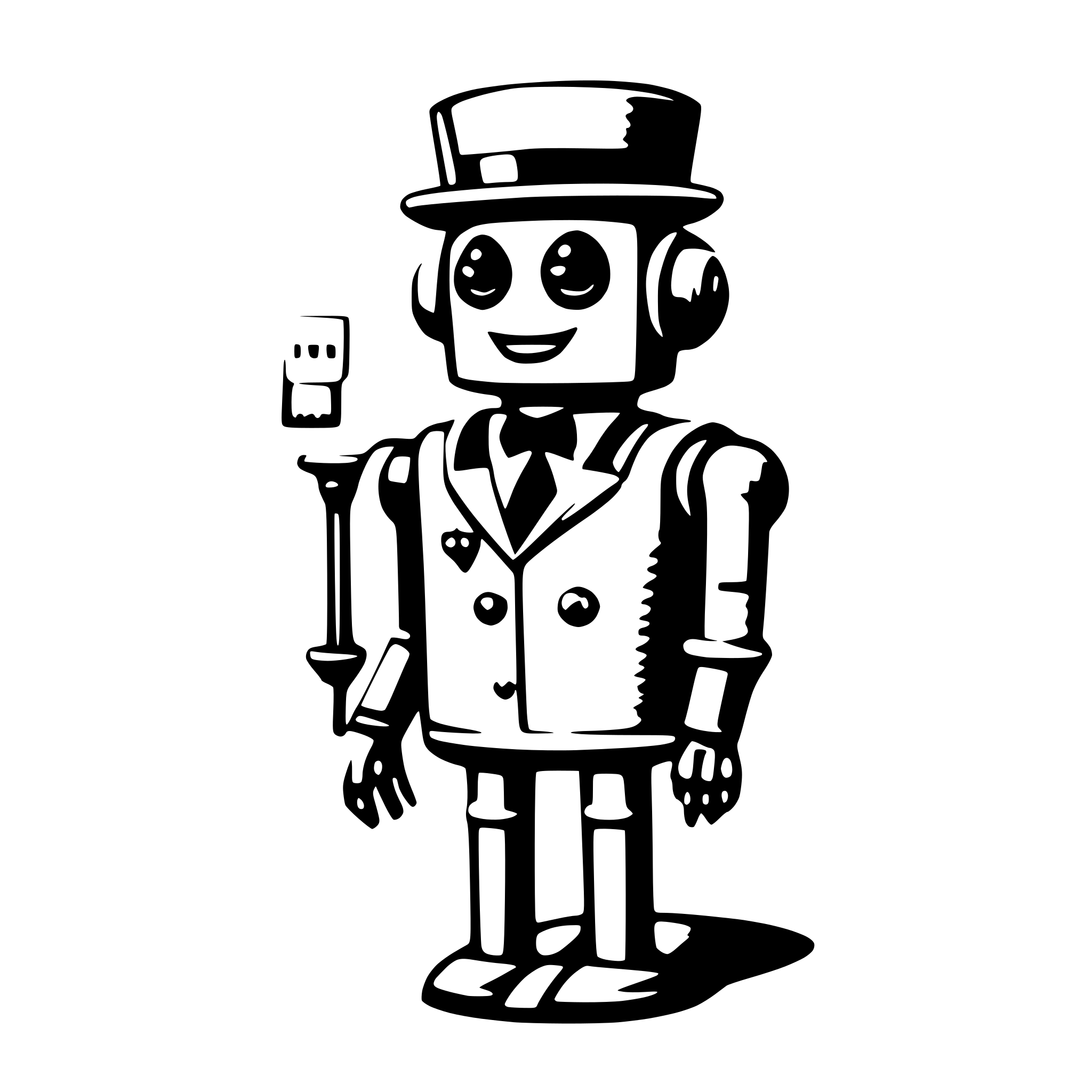 AI-generated SVG of 'A cute bot butler'