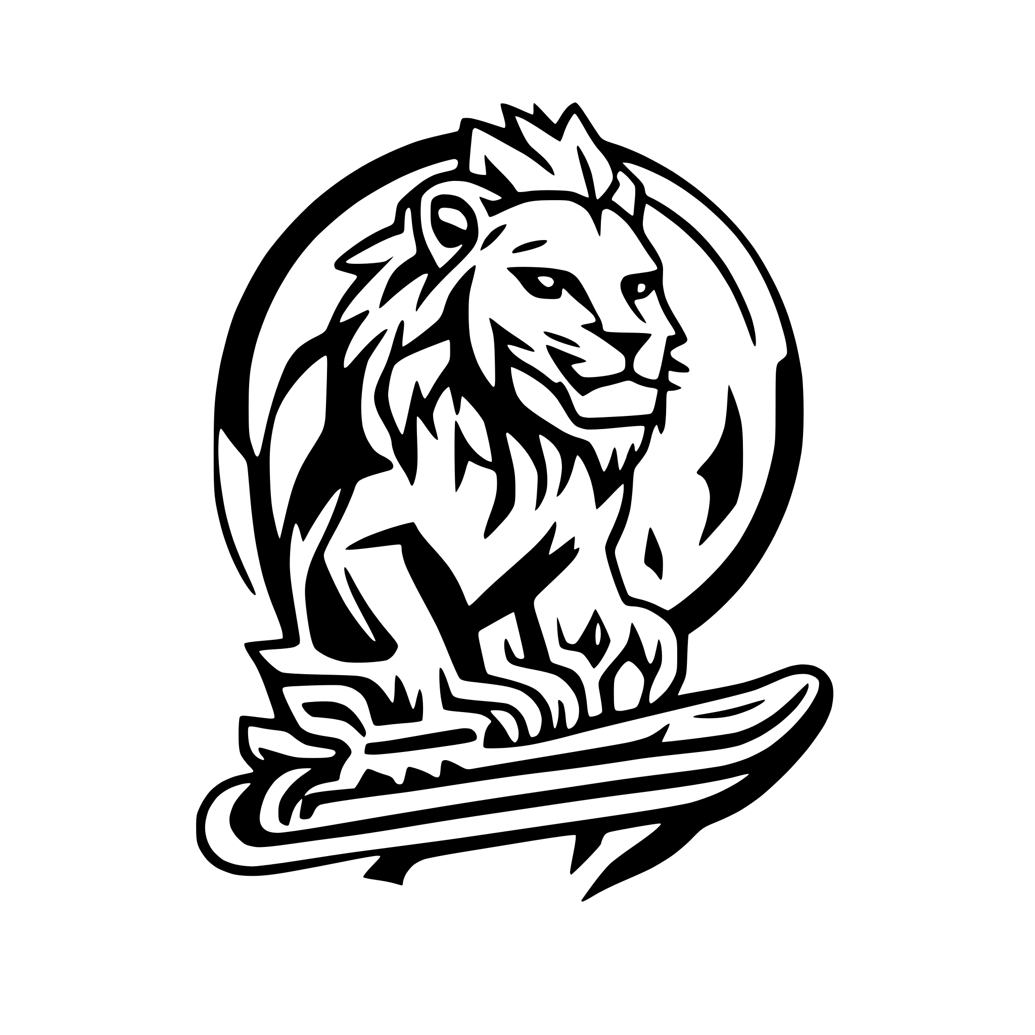 AI-generated SVG of 'lion snowboarding'