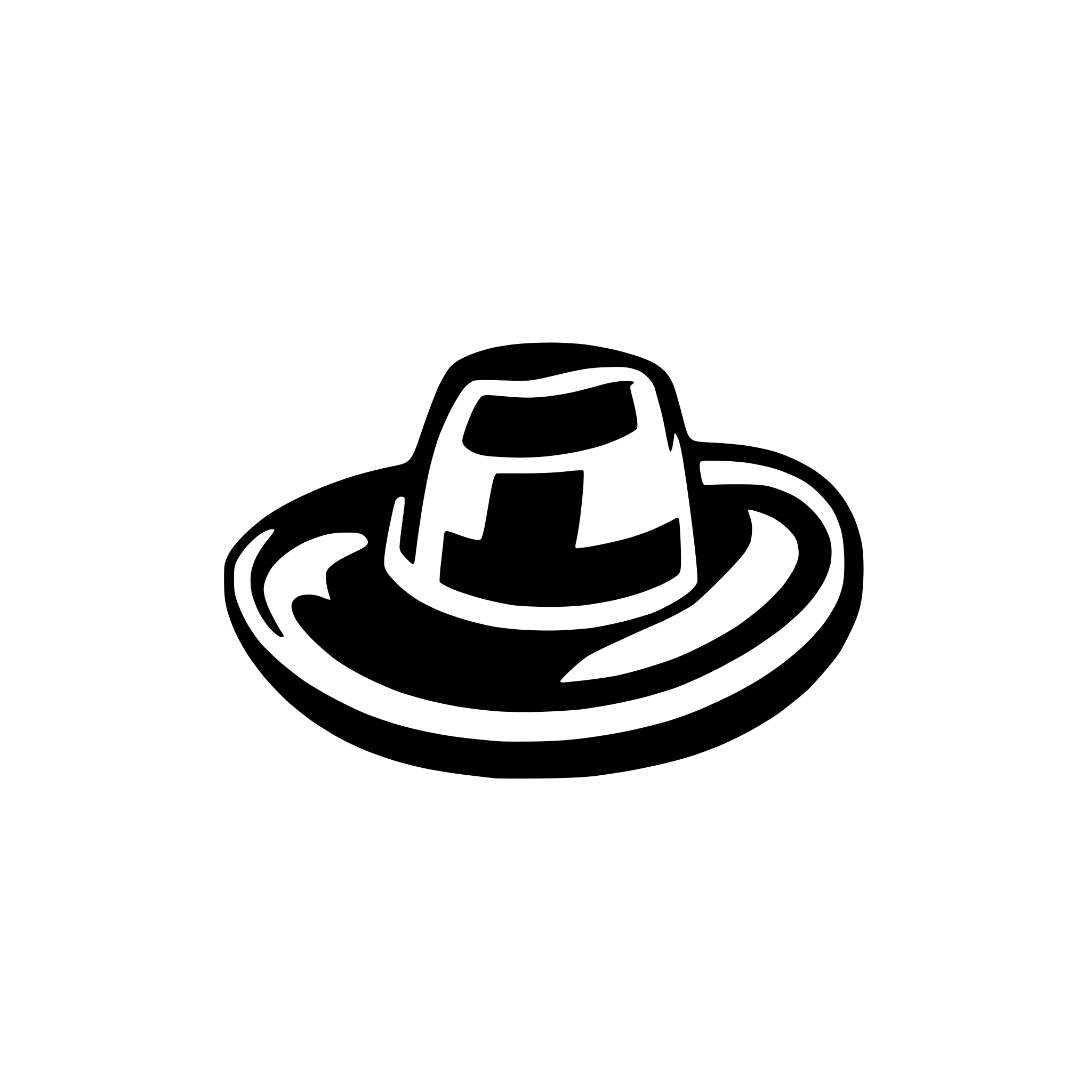AI-generated SVG of a cowboy hat for a logo very clean lines on an incline angle.