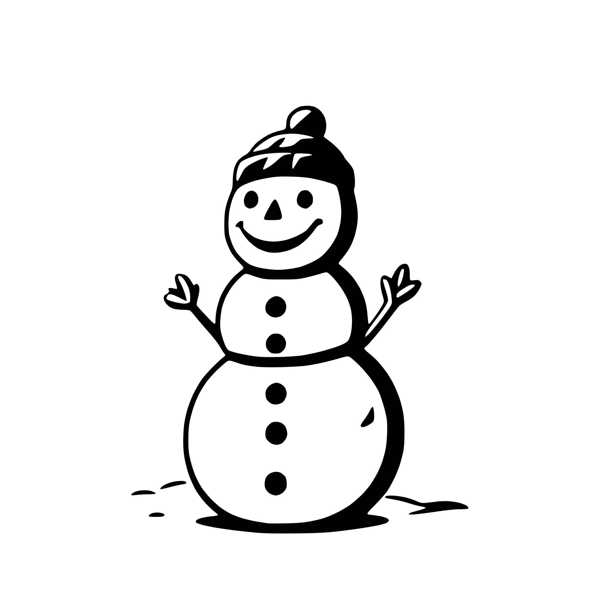 AI-generated SVG of 'snowman under falling snow'