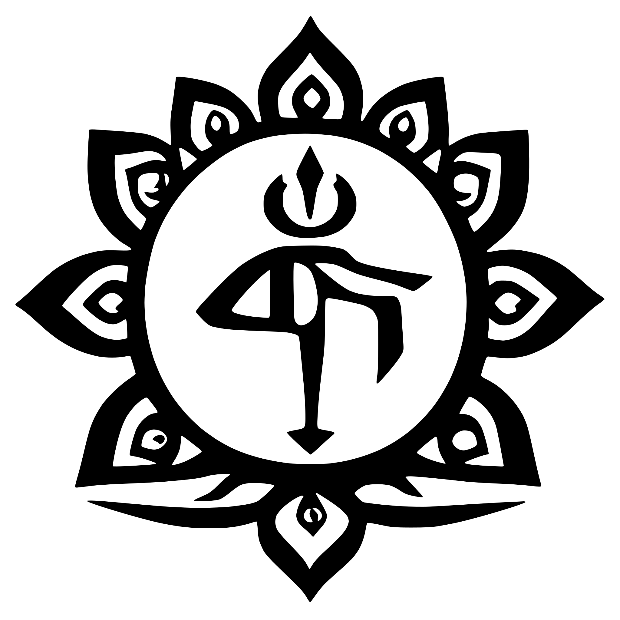 AI-generated SVG of a yoga symbols and Sanskrit text