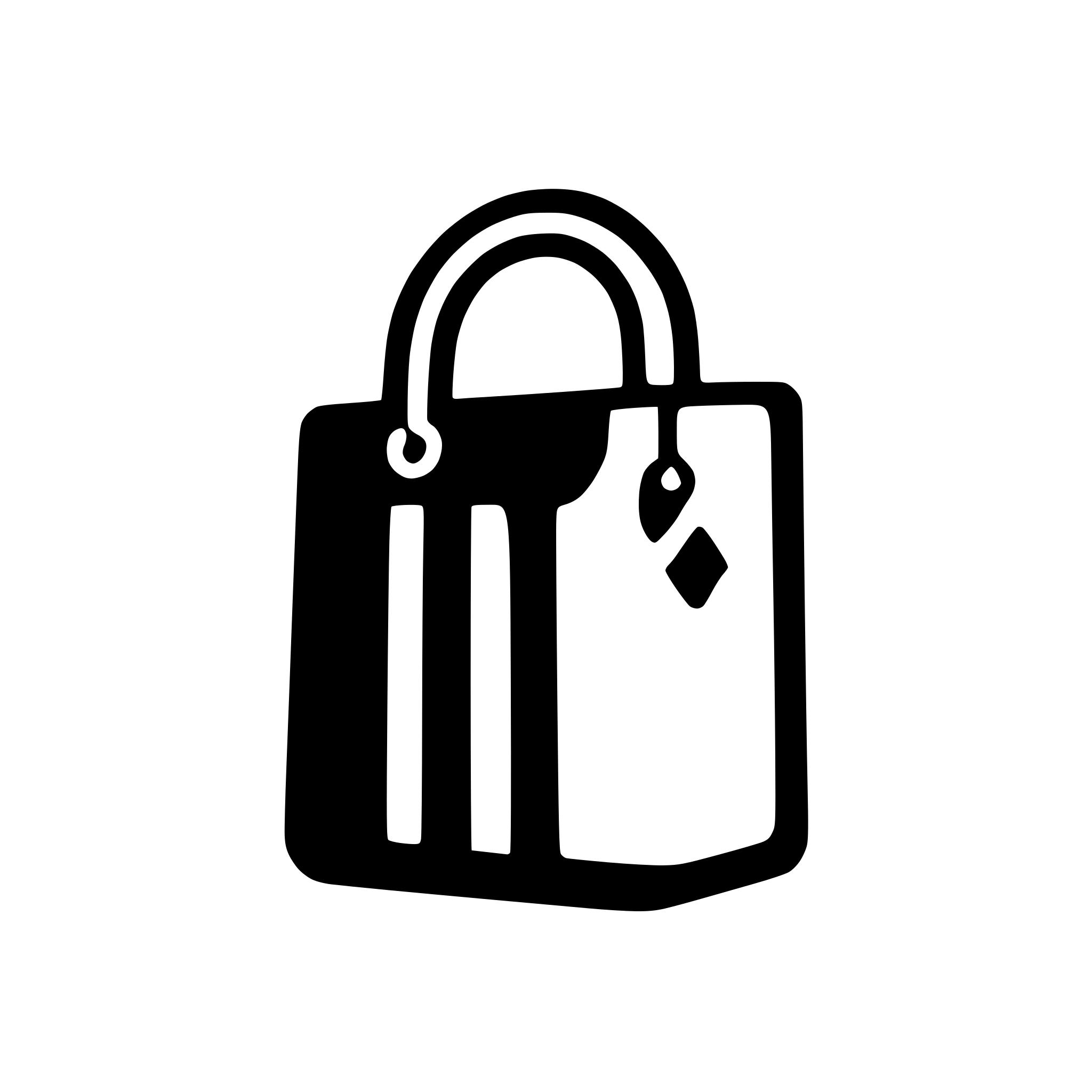 AI-generated SVG of a simple flat solid icon black and white for shopping