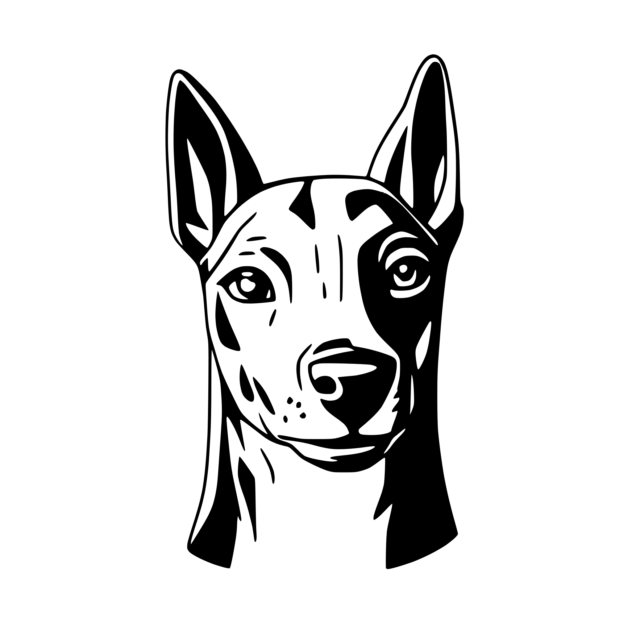 AI-generated SVG of a Cute Doberman dog face