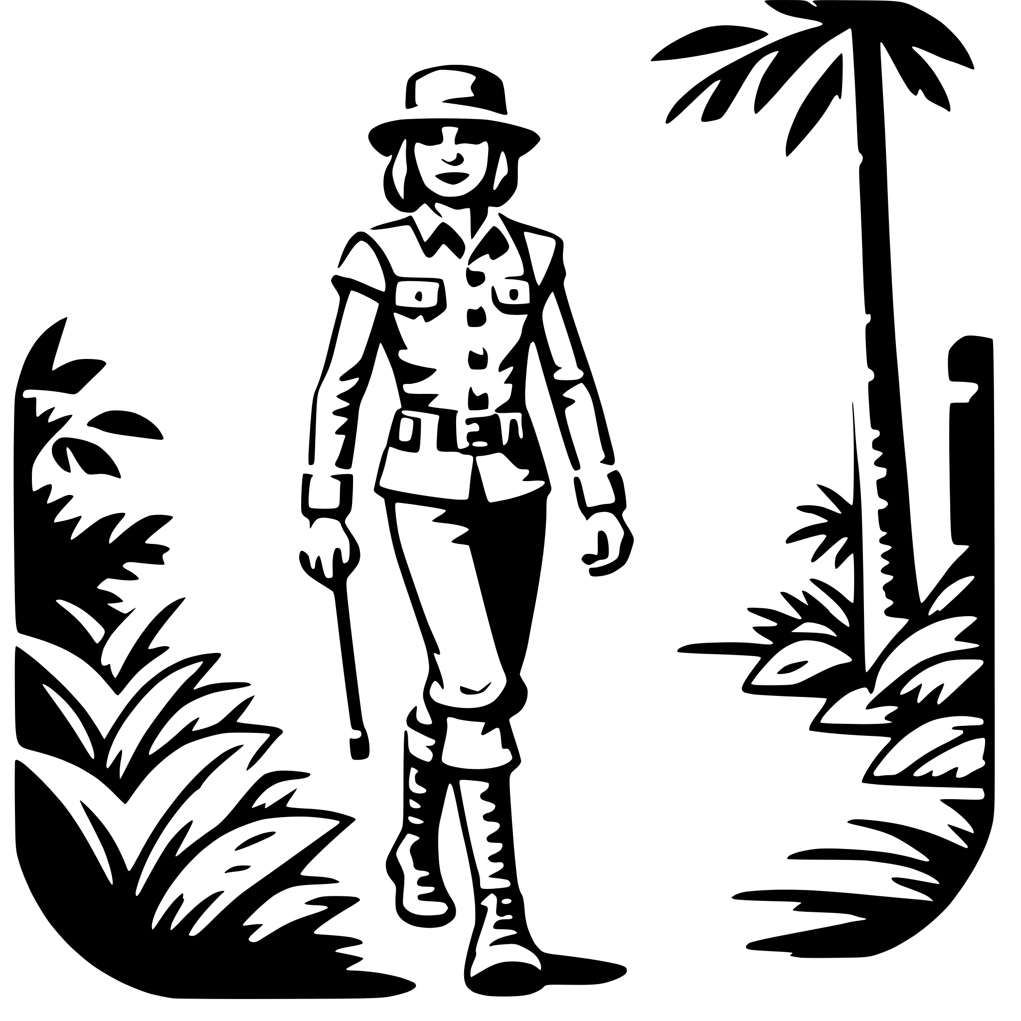 AI-generated SVG of 'jungle explorer'