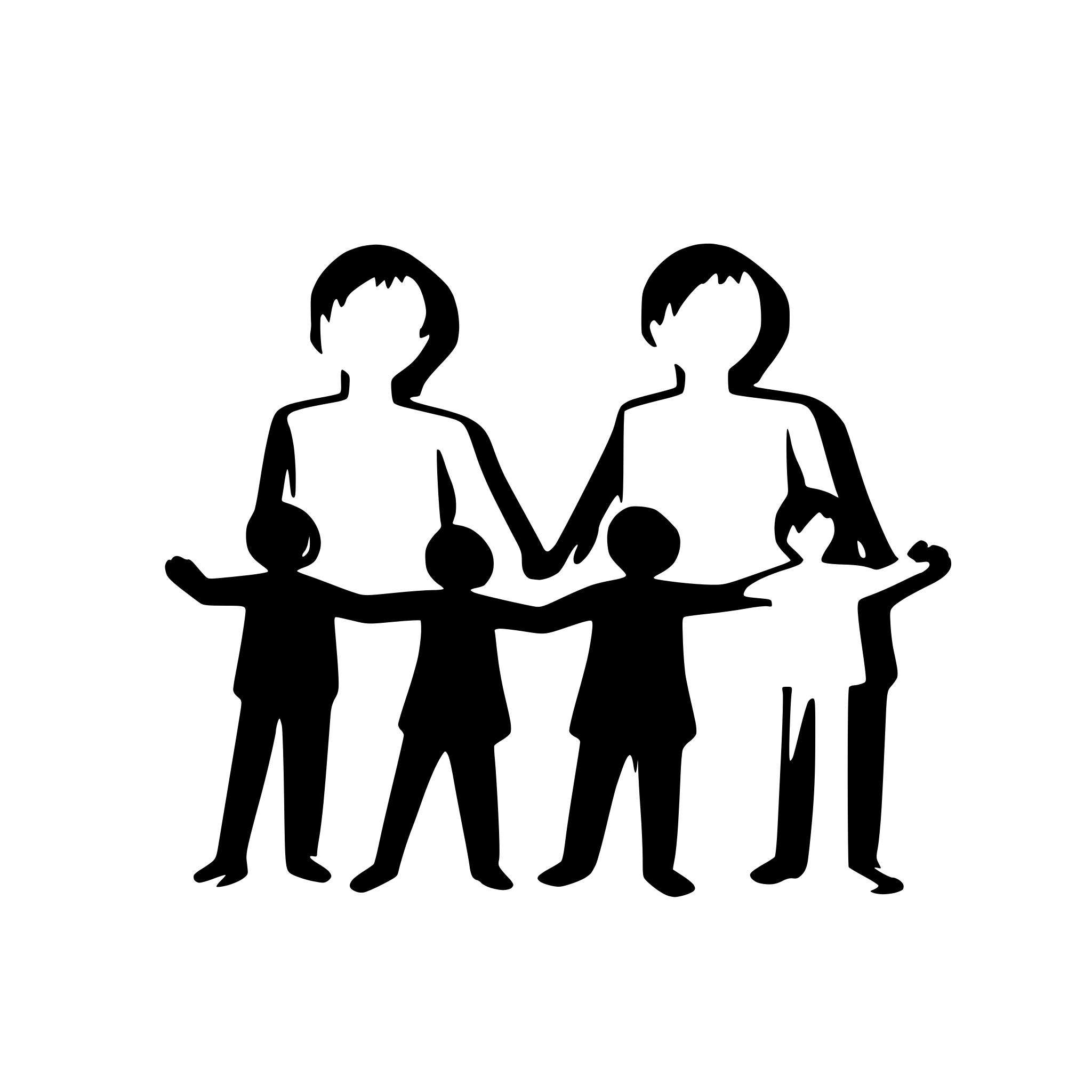 AI-generated SVG of a boys forming a line and holding hands