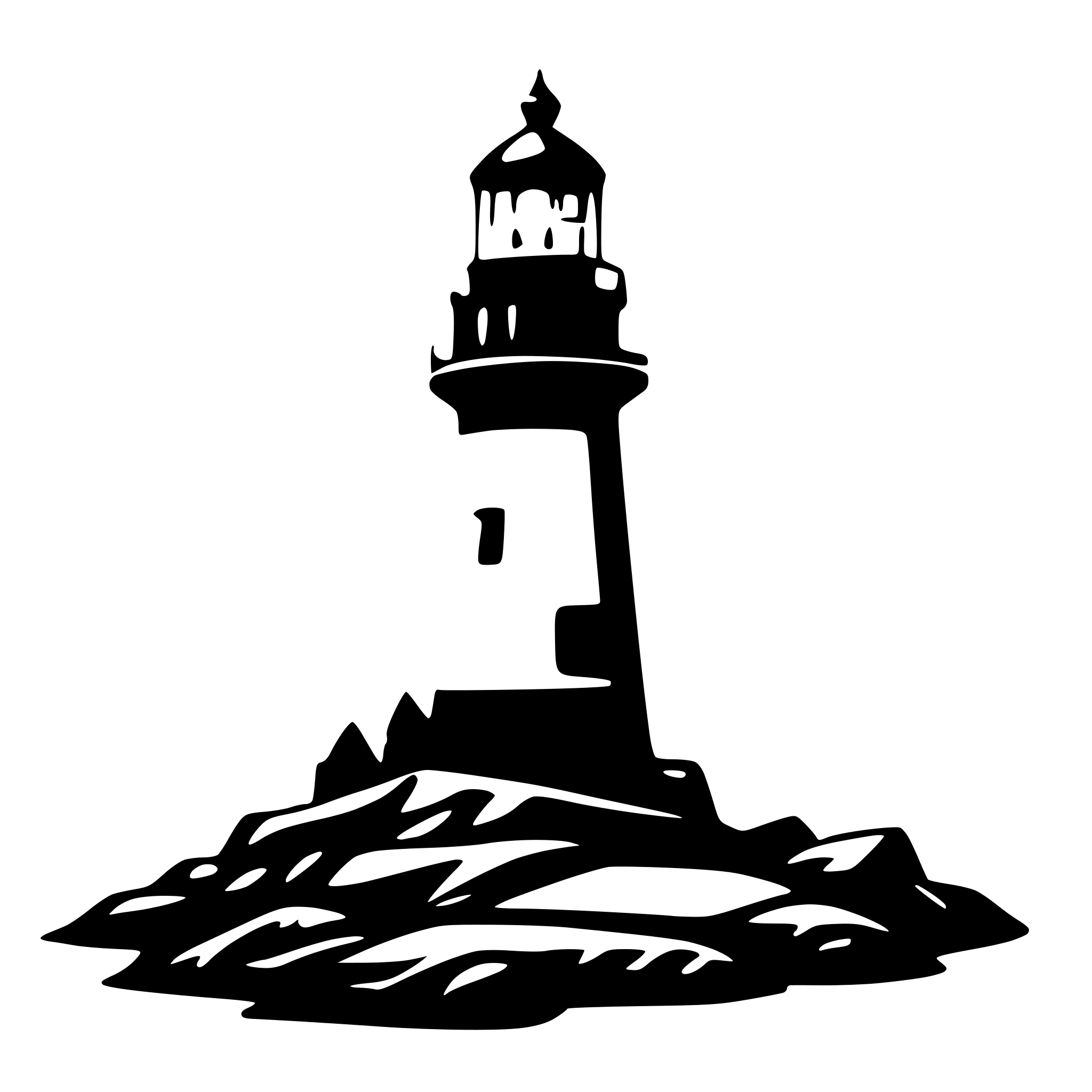 AI-generated SVG of a A lighthouse on a rocky shore