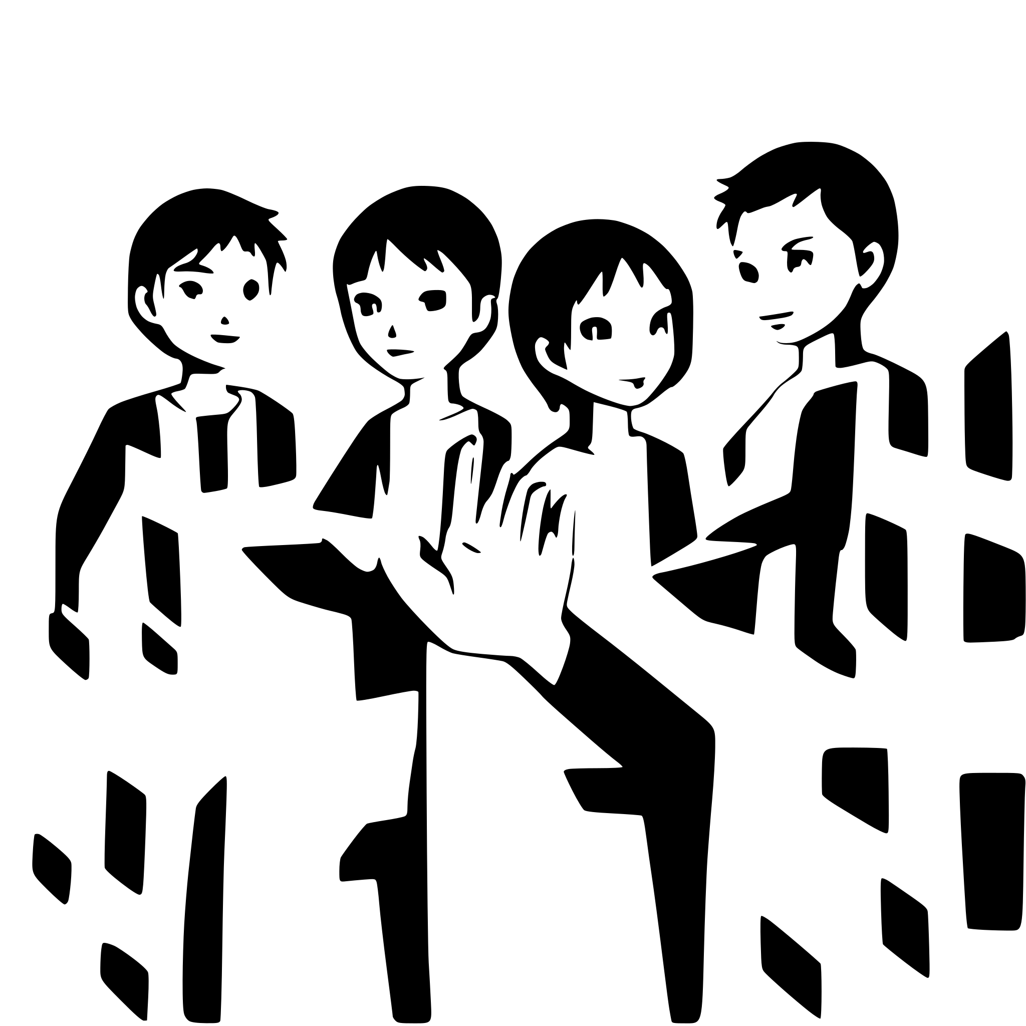 AI-generated SVG of a boys forming a line and holding hands