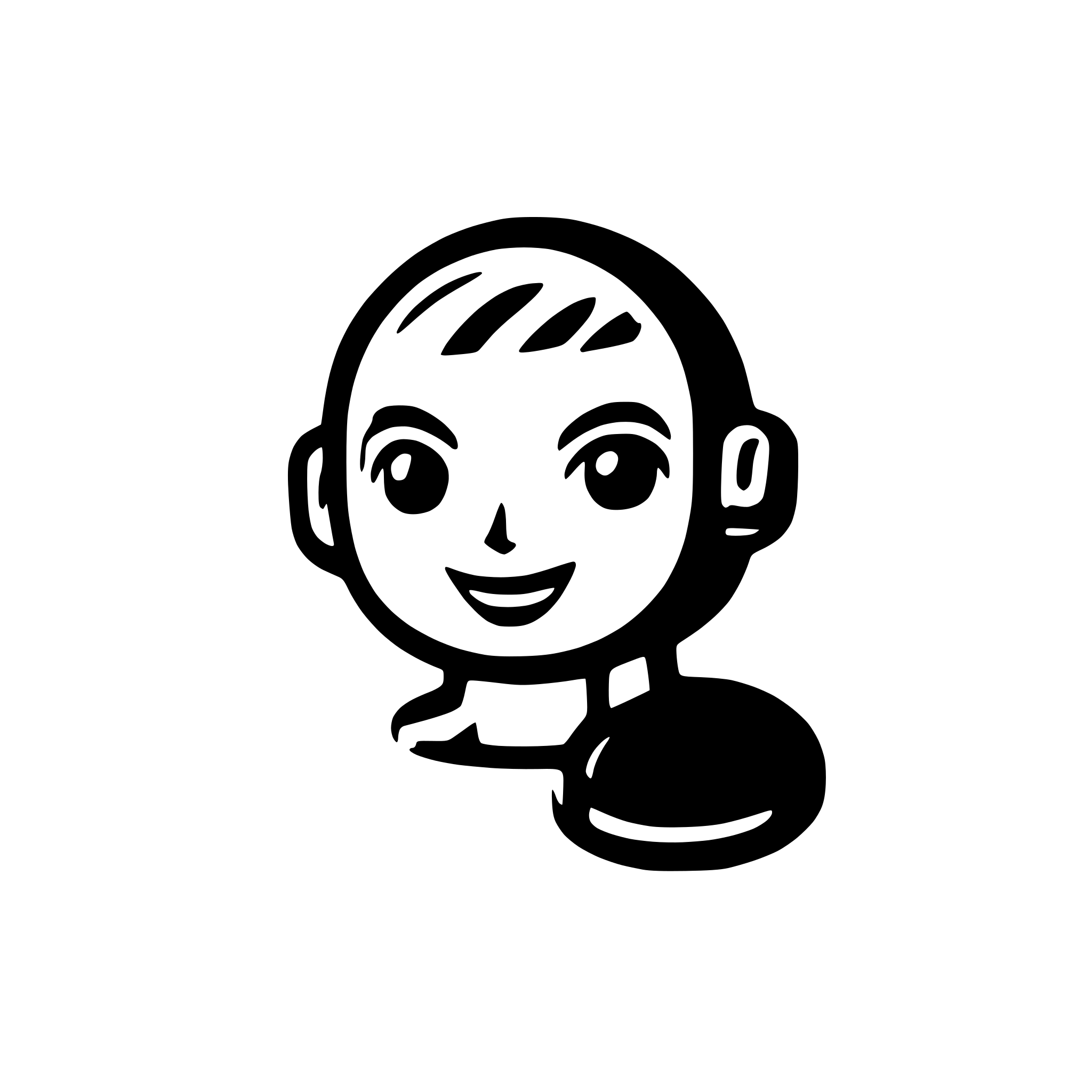 AI-generated SVG of a chat bot icon head is a message bubble