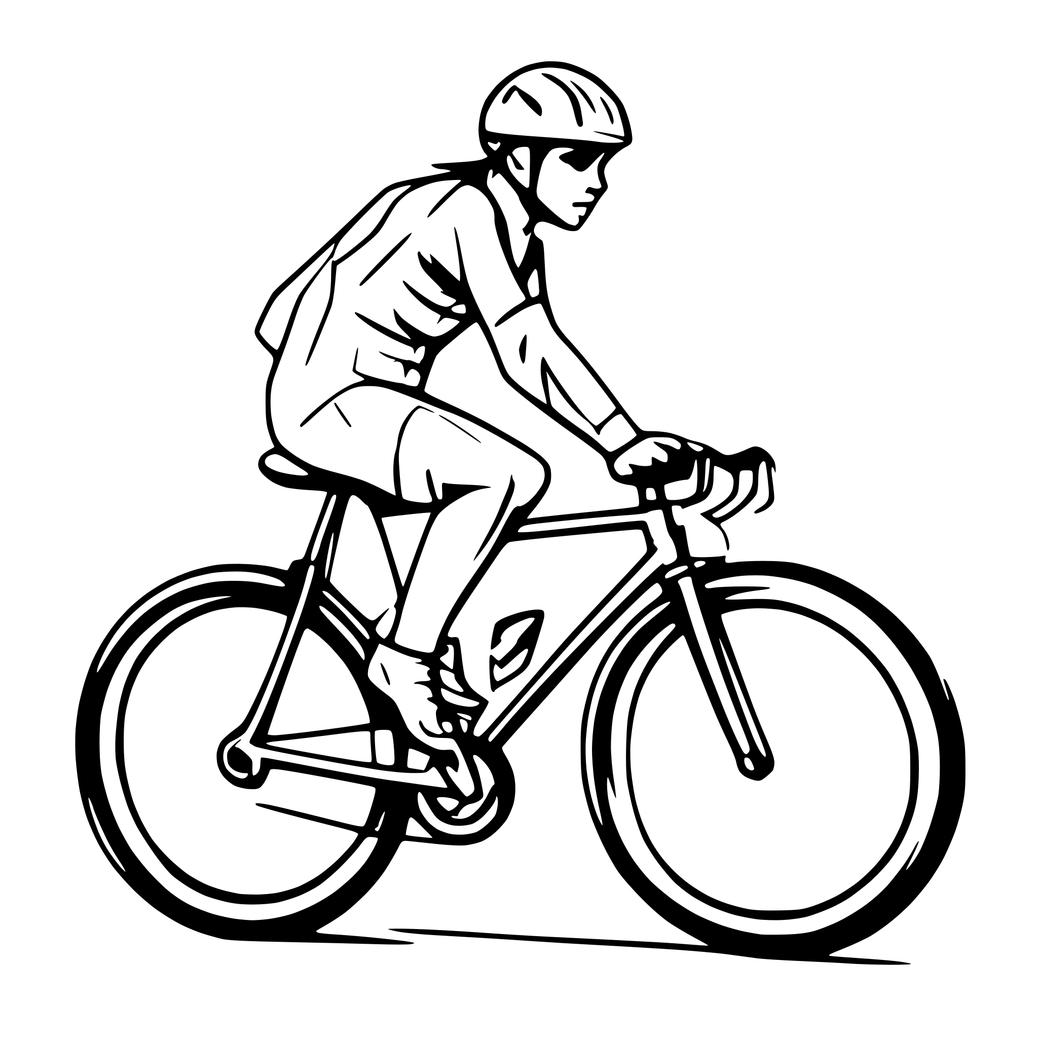 AI-generated SVG of a A cyclist on a racingbike in a sketch style