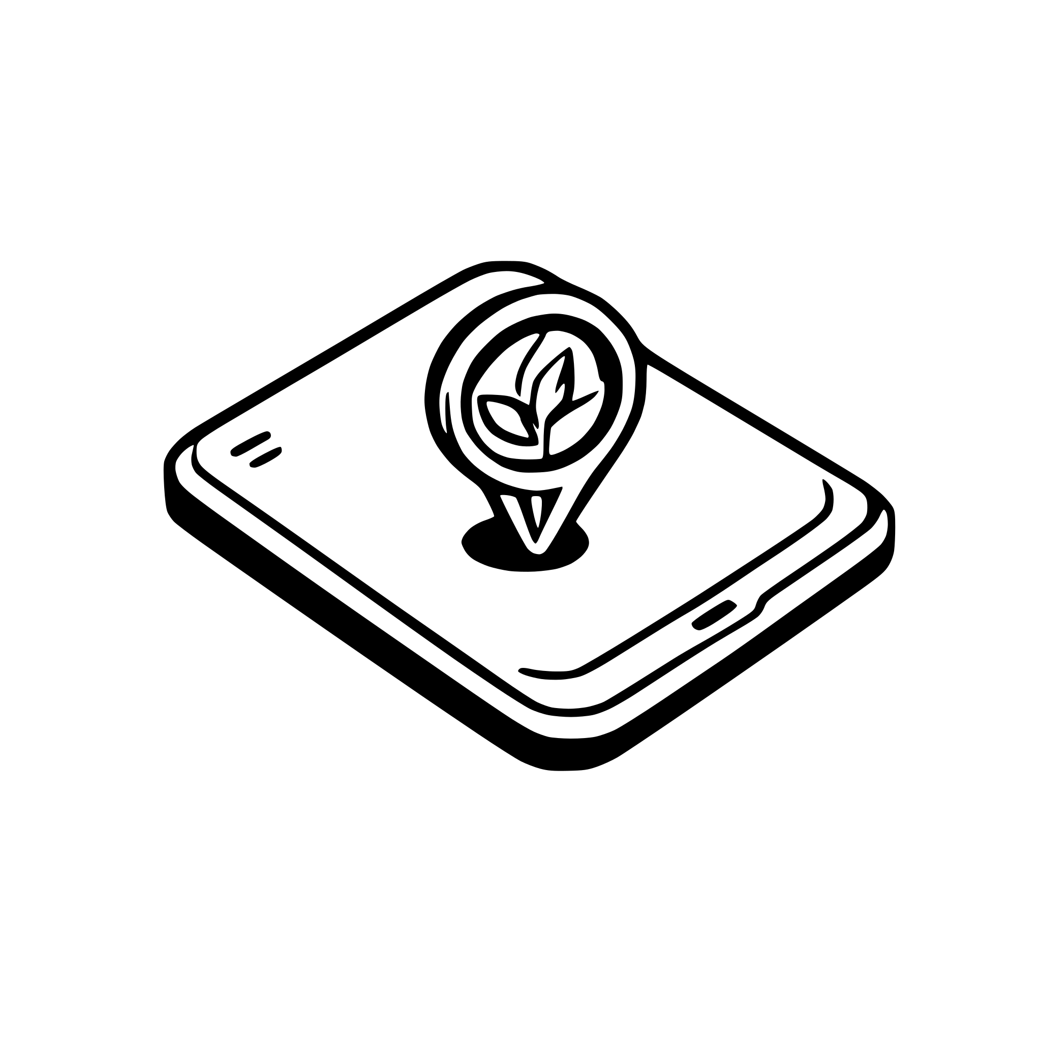 AI-generated SVG of a smartphone isometric with maps icon