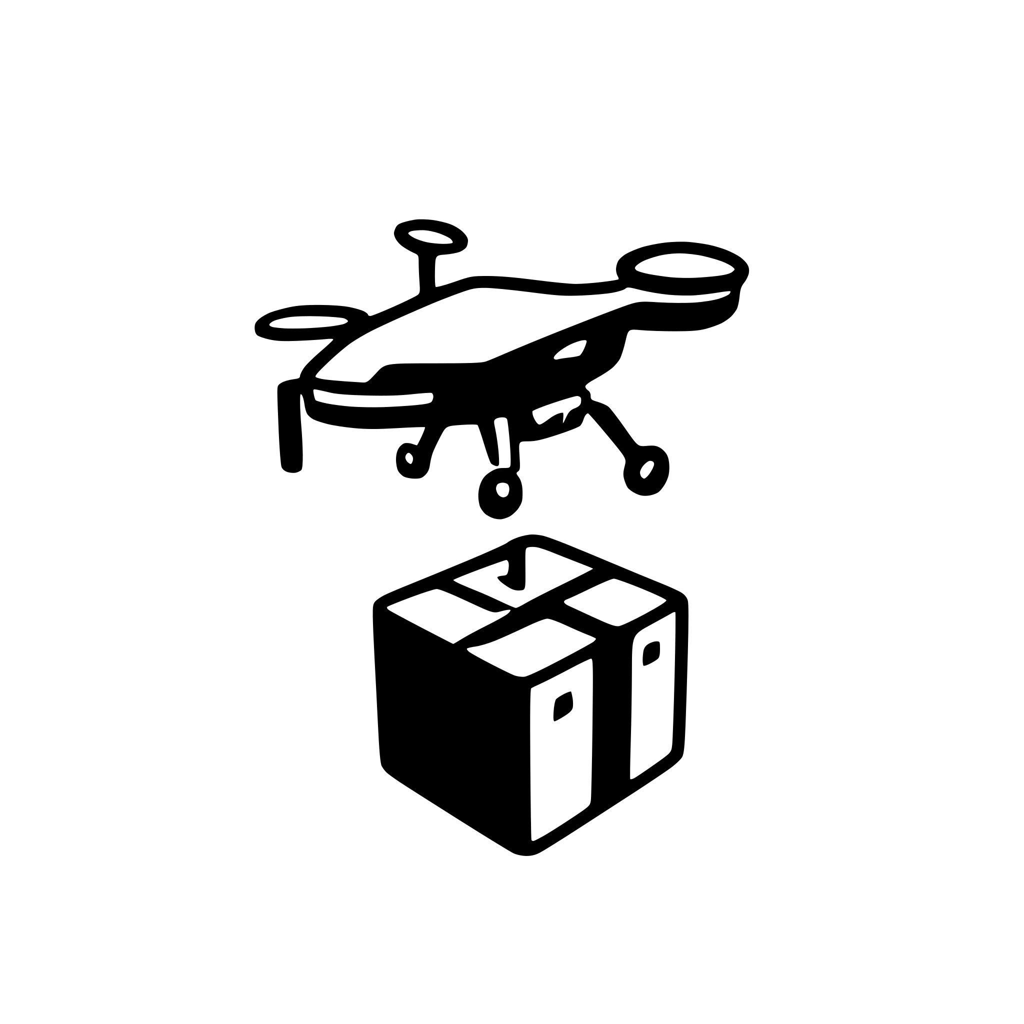 AI-generated SVG of a drone launching from a box