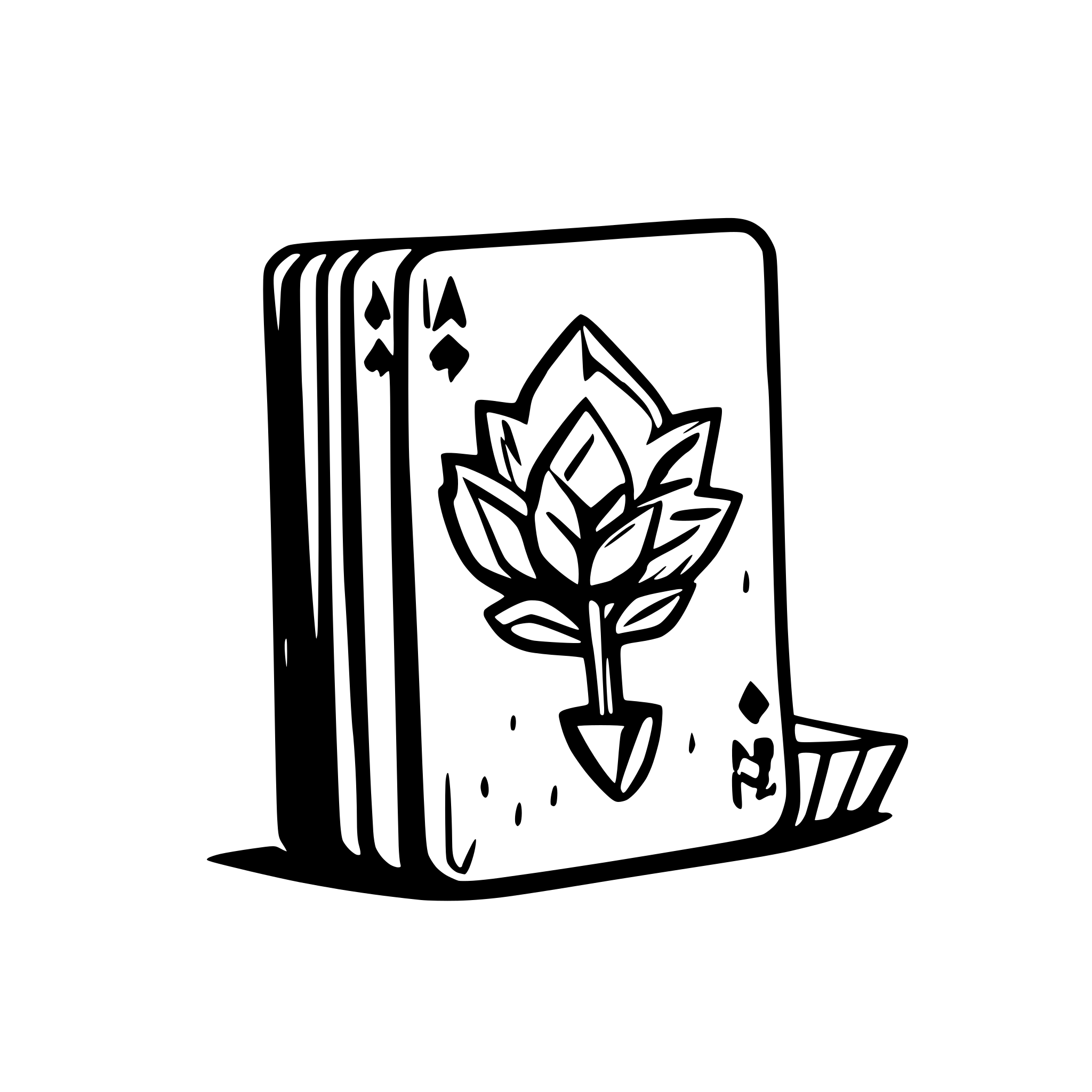 AI-generated SVG of a 3 line art playing cards fanned out, the middle one has a pokeball image on it and flames coming off it