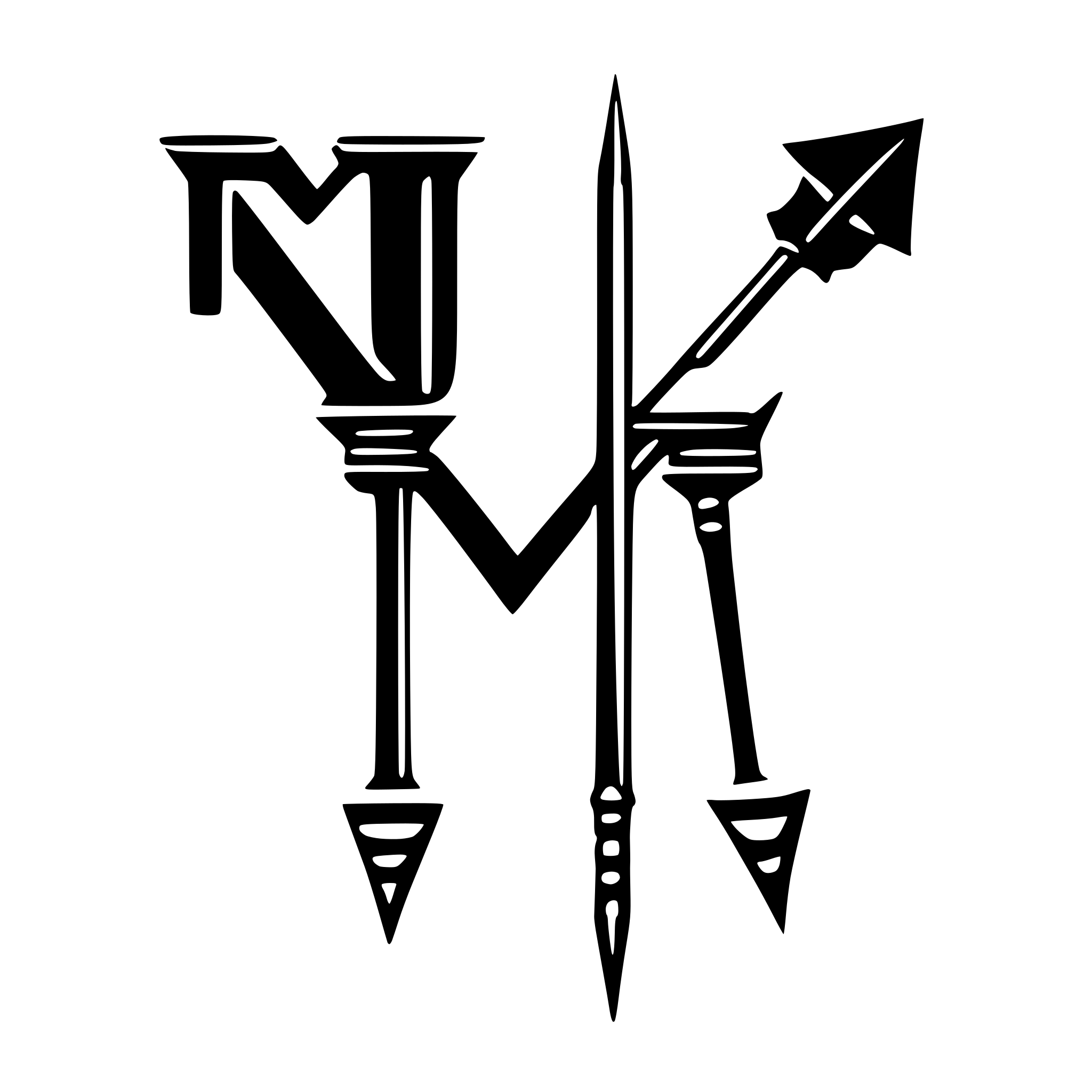 AI-generated SVG of a Darts steel from letters m and p