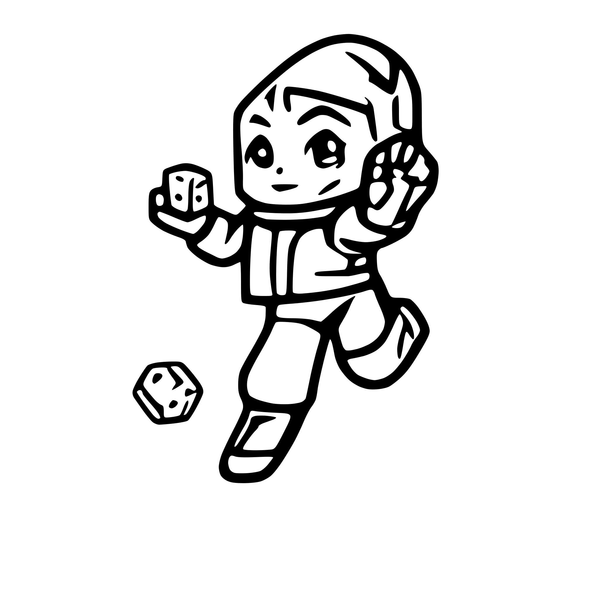 AI-generated SVG of a astronaut throwing dice in zero gravity