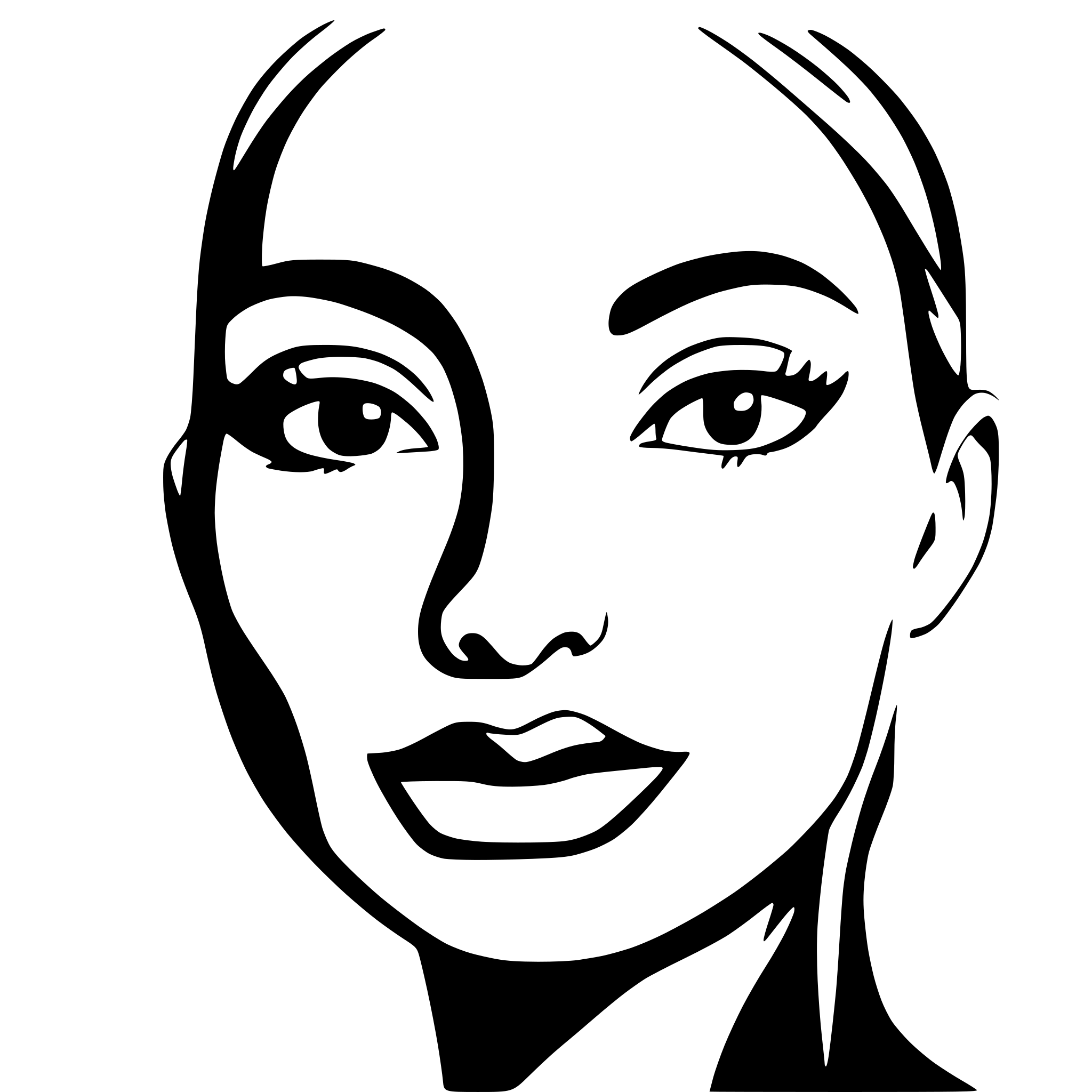 AI-generated SVG of 'snake face frontal'