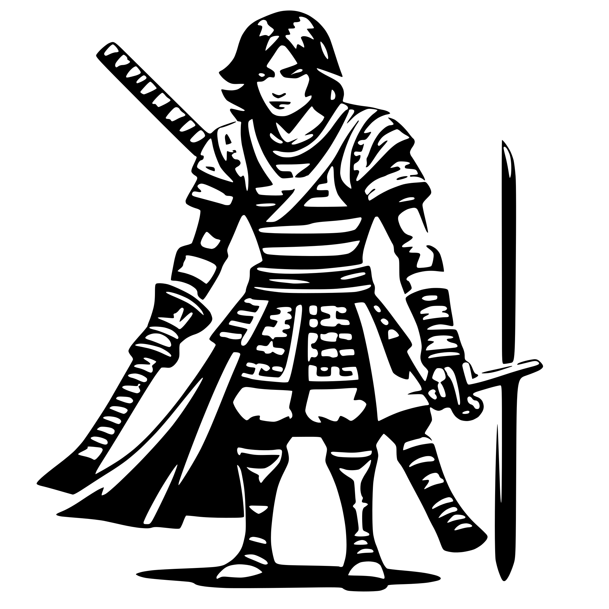 AI-generated SVG of 'samurai art deco'