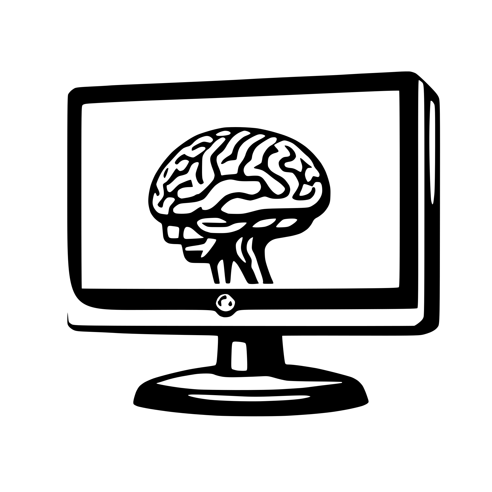 AI-generated SVG of 'monitor with brain'