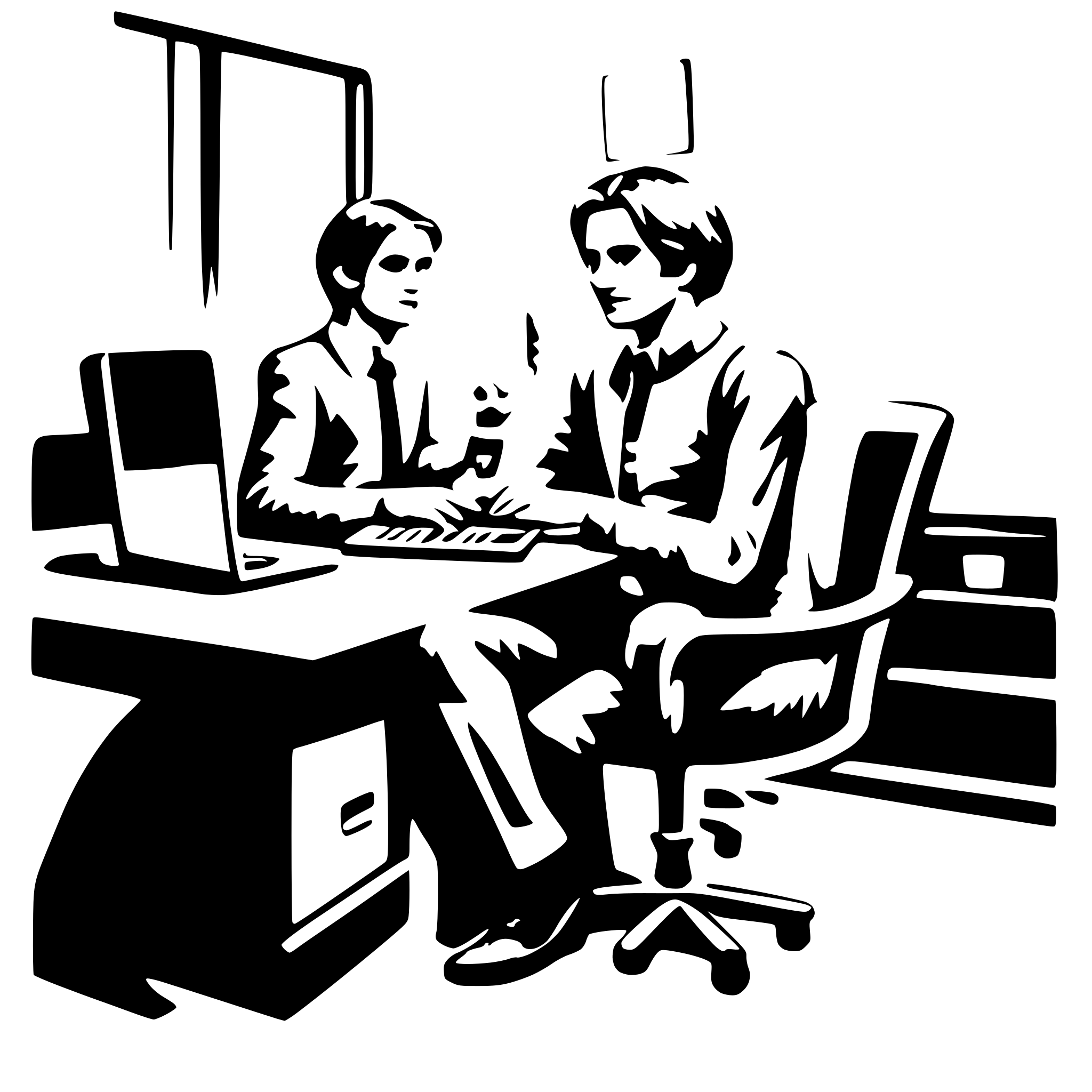 AI-generated SVG of a a man work with the laptop in the office