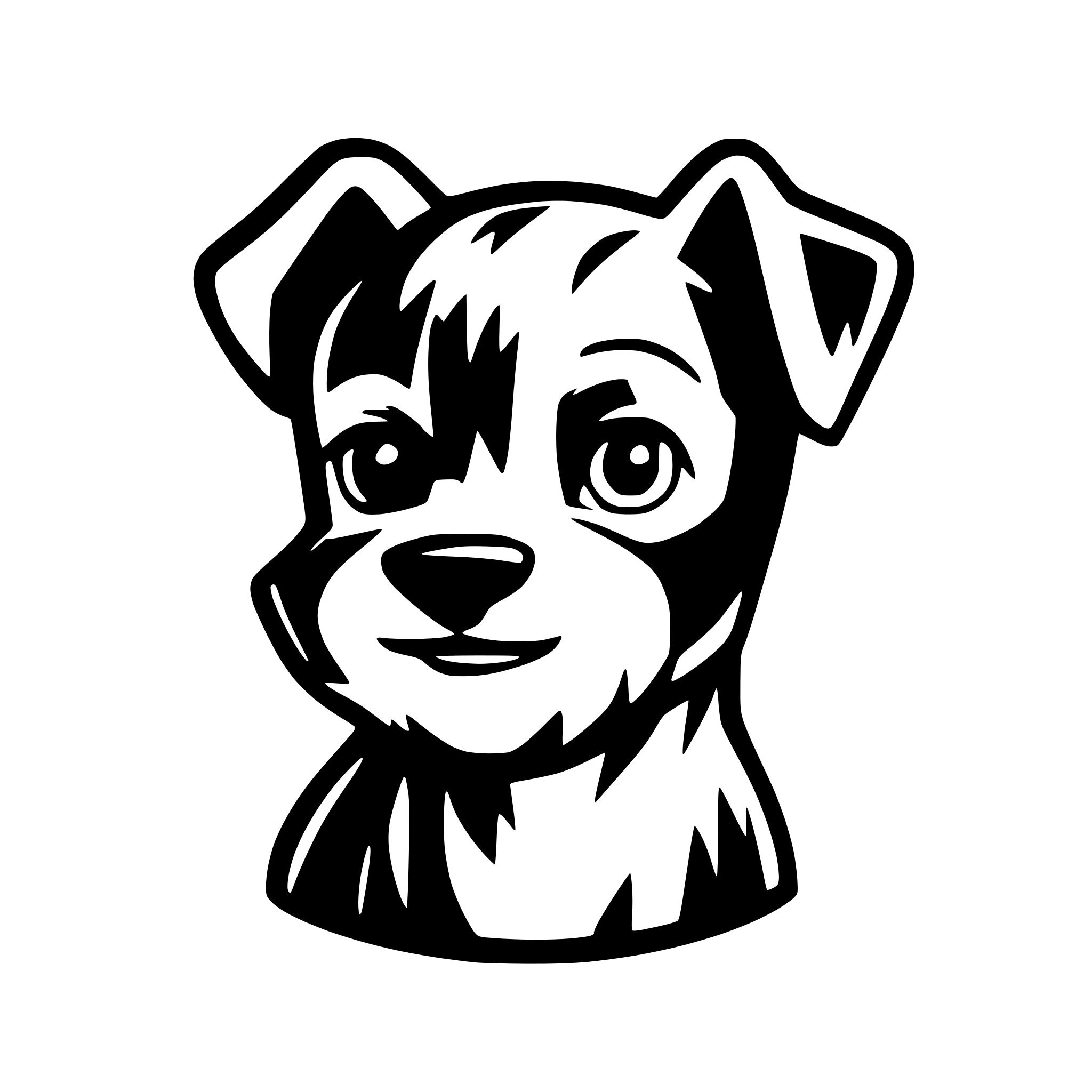 AI-generated SVG of 'cute schnauzer head'