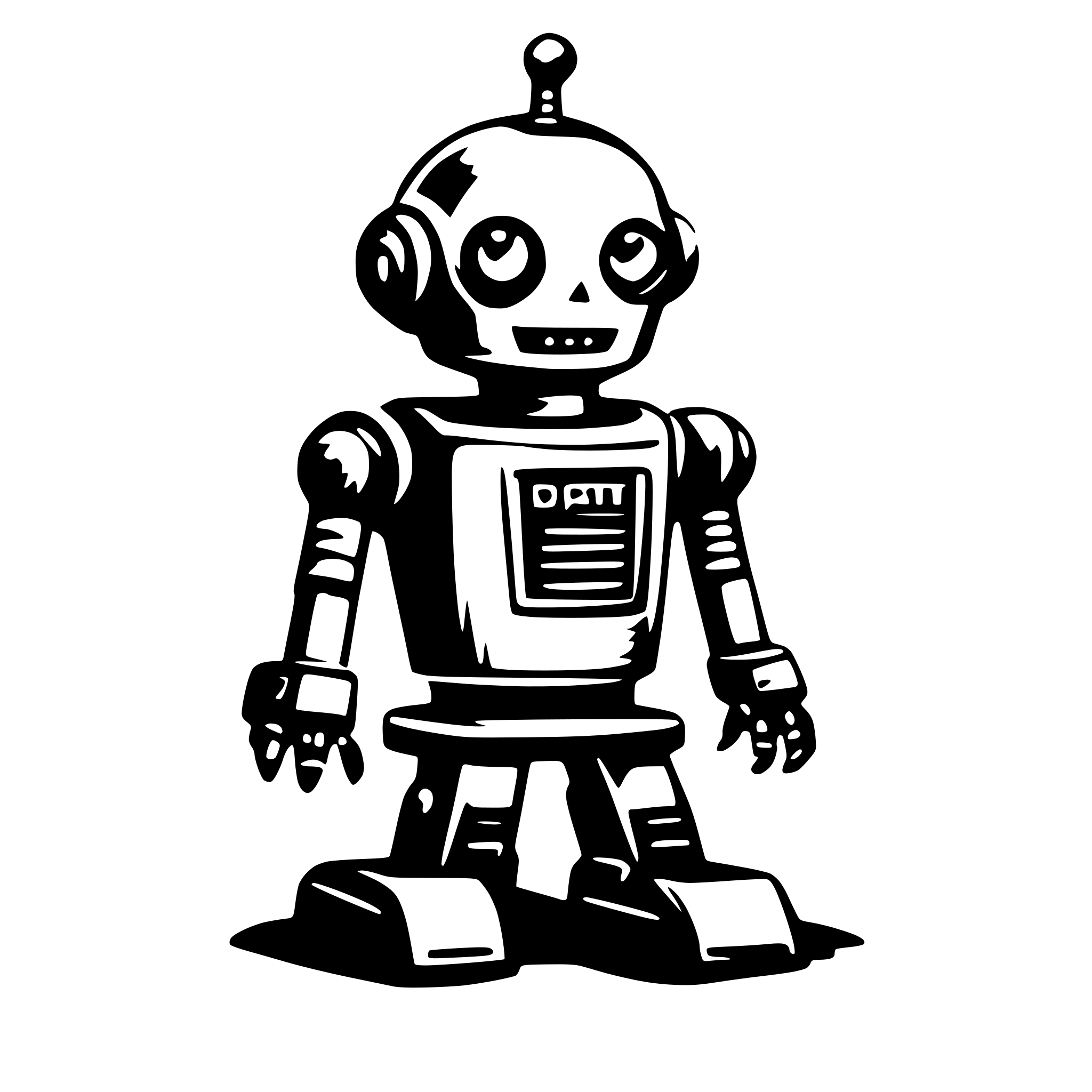 AI-generated SVG of a robot drawing