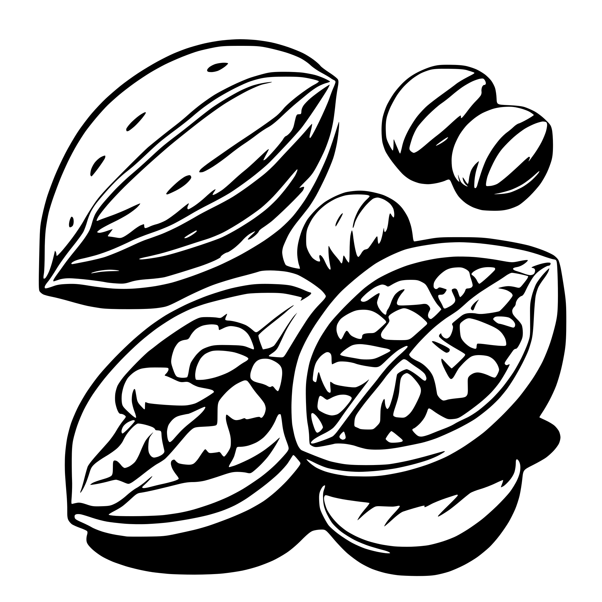 AI-generated SVG of 'walnut outline'
