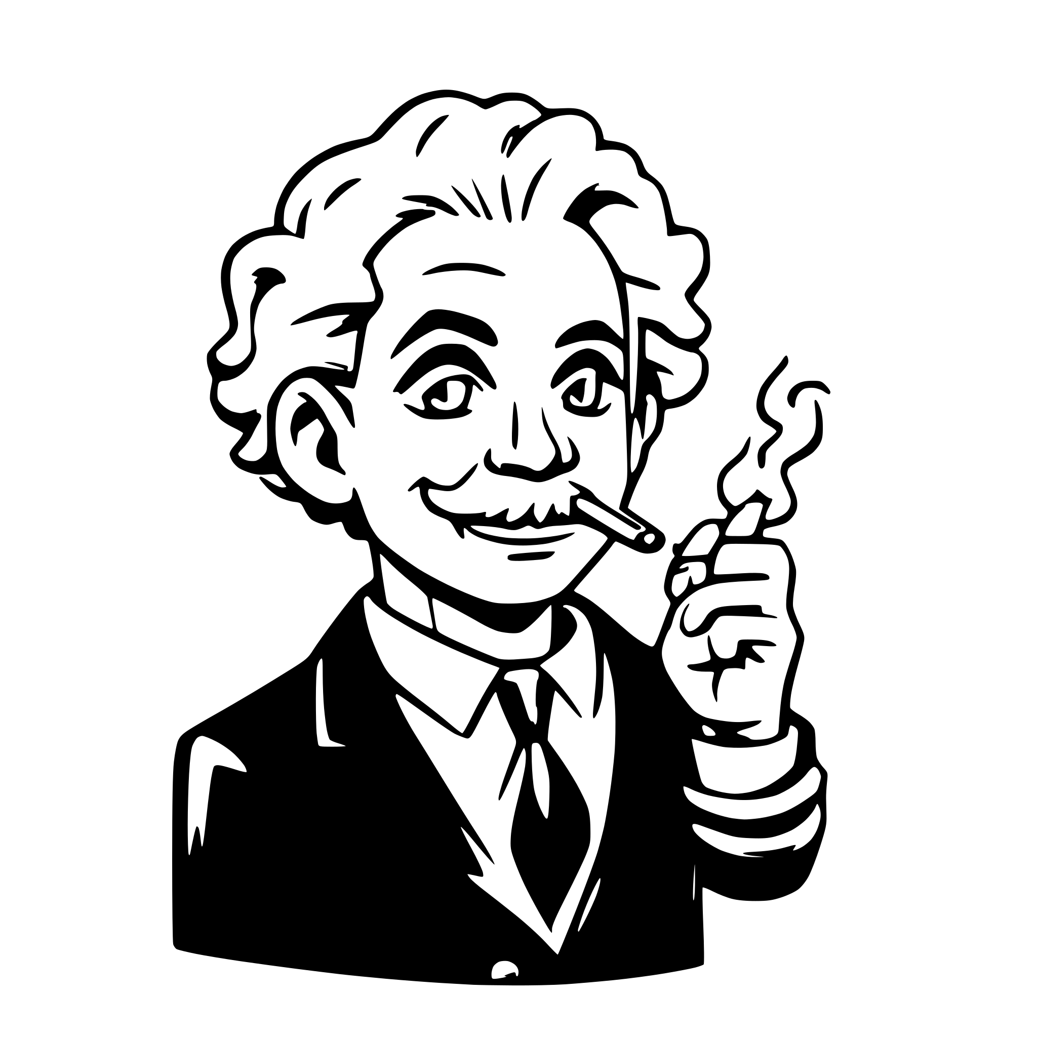AI-generated SVG of 'Albert Einstein smoking cigar'