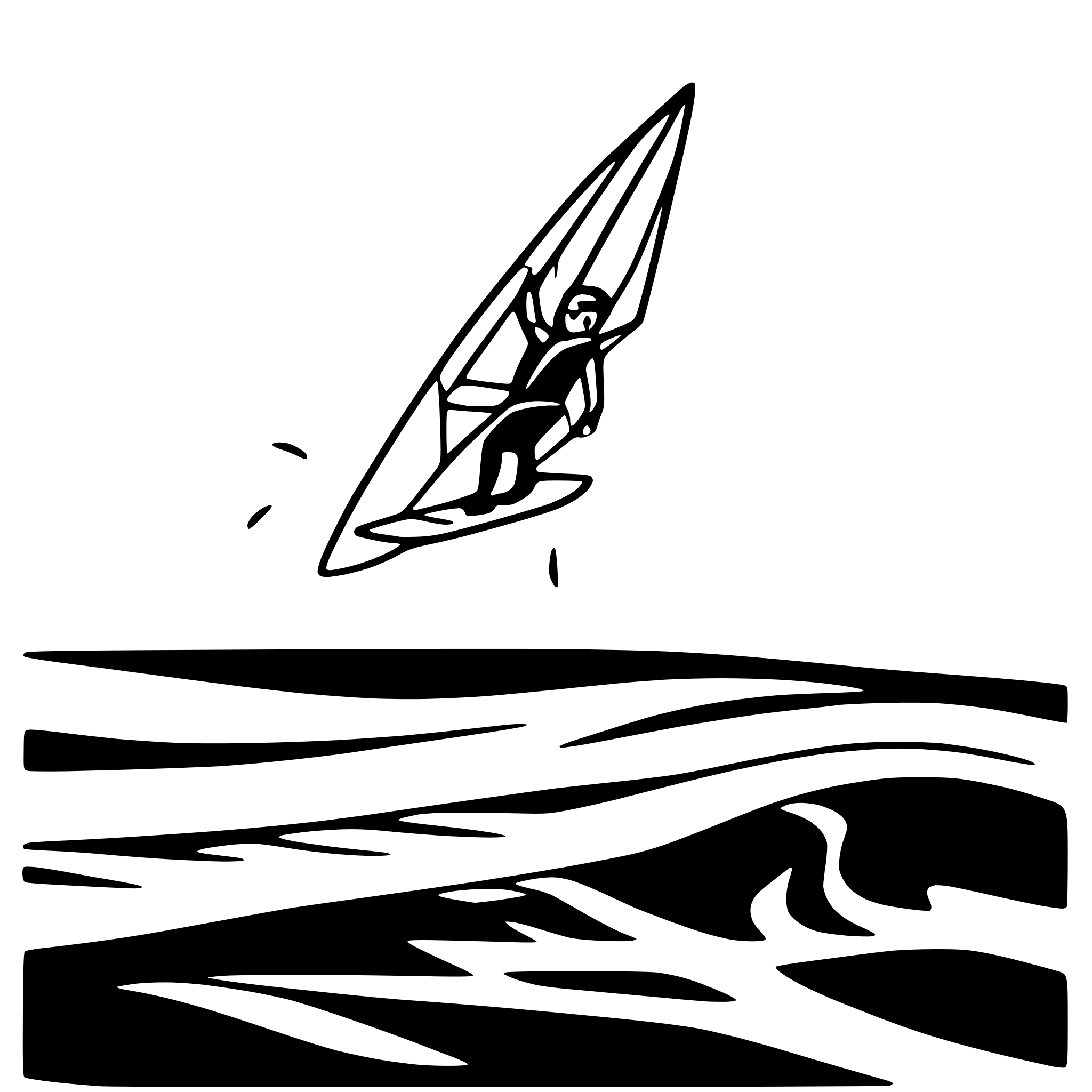 AI-generated SVG of 'kite surfer on waves'