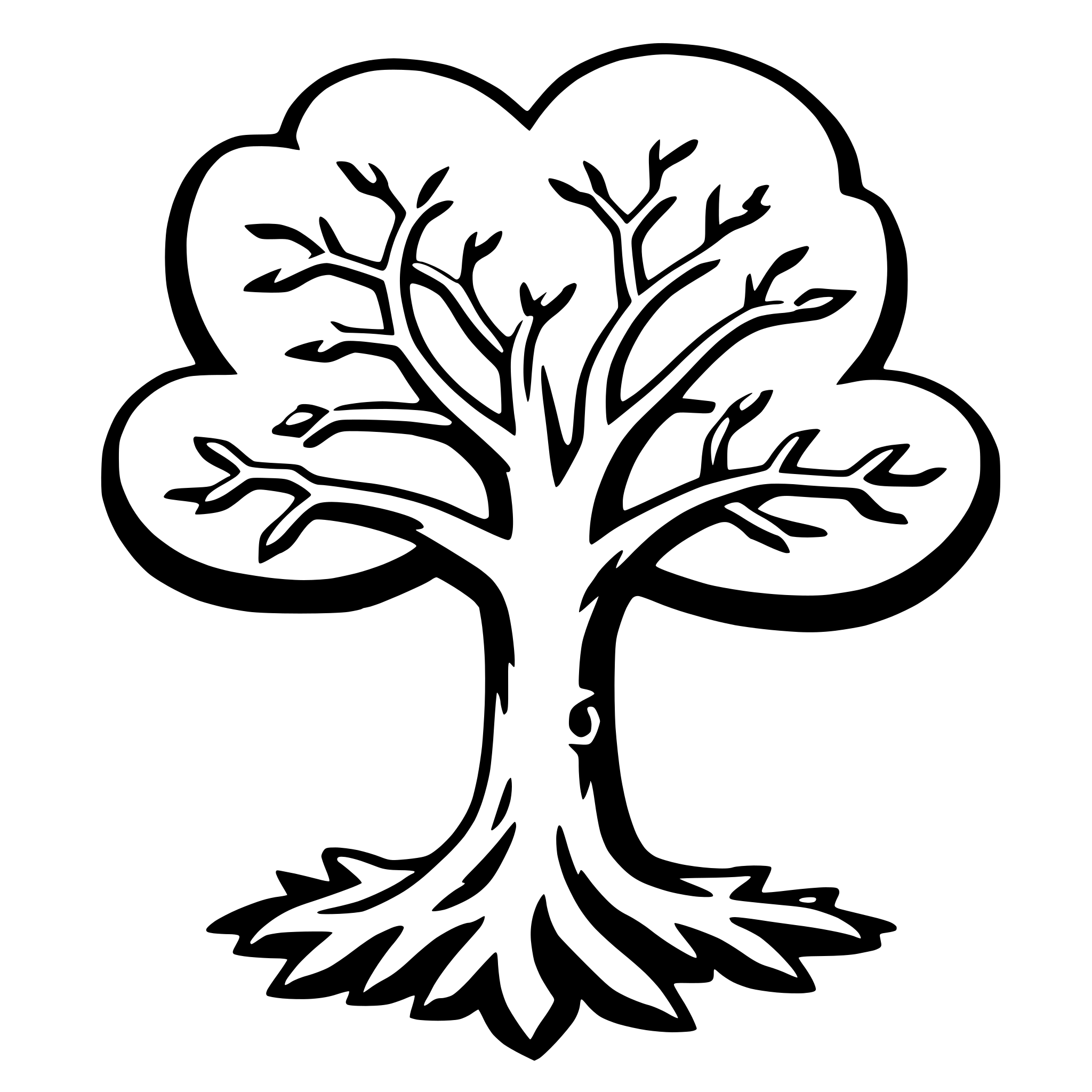 AI-generated SVG of a heart tree carving