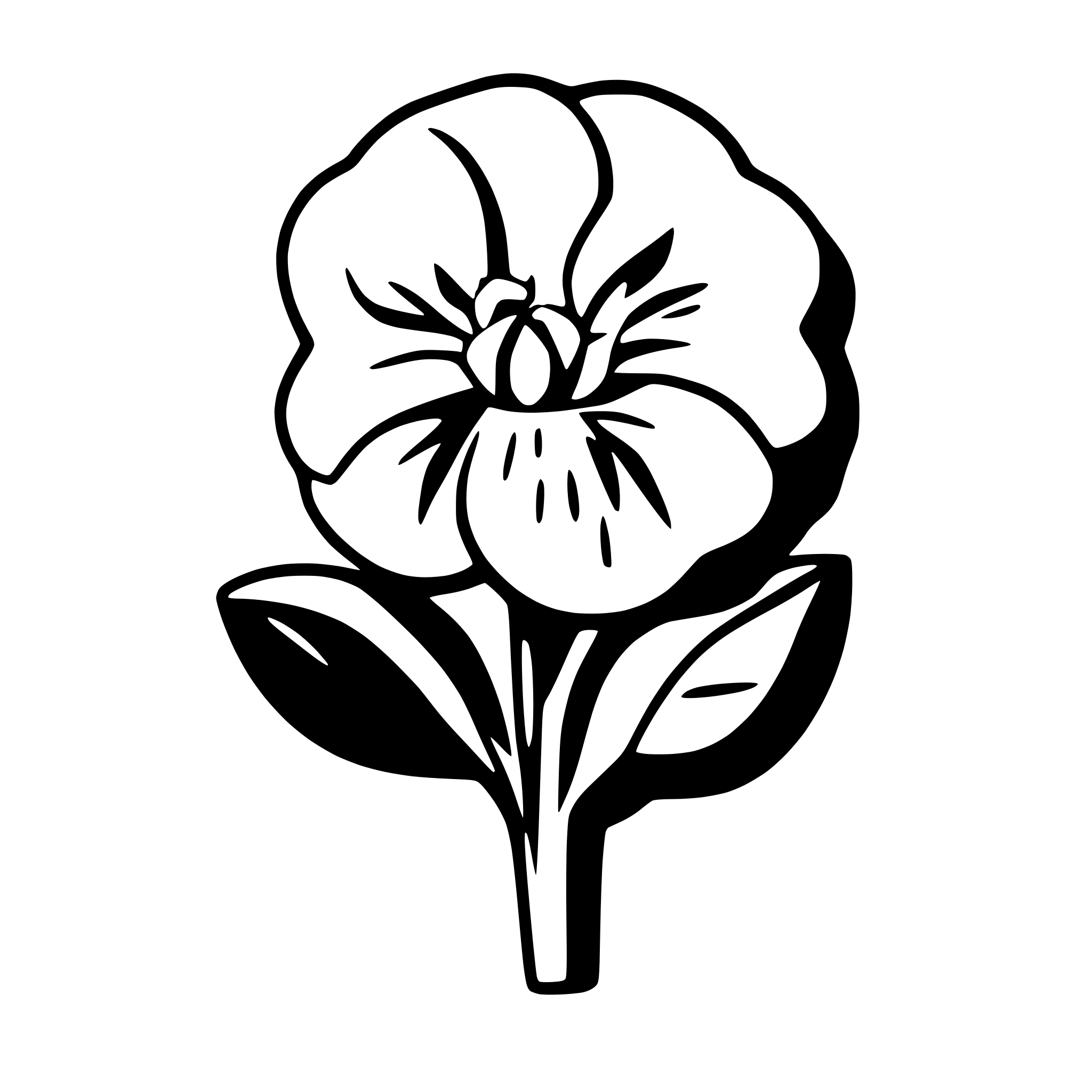 AI-generated SVG of a african violet saintpaulia blossom