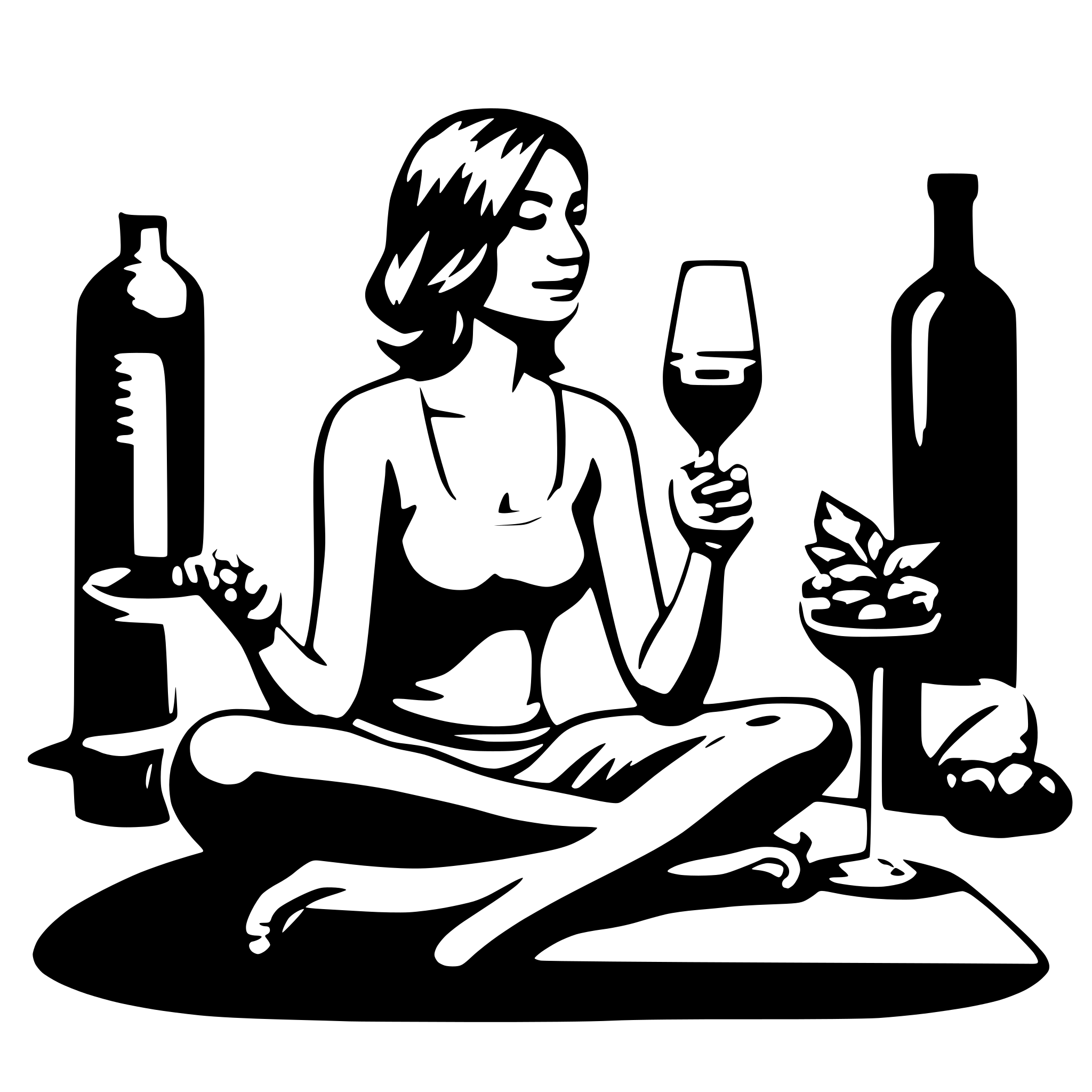 AI-generated SVG of 'Yoga and wine'