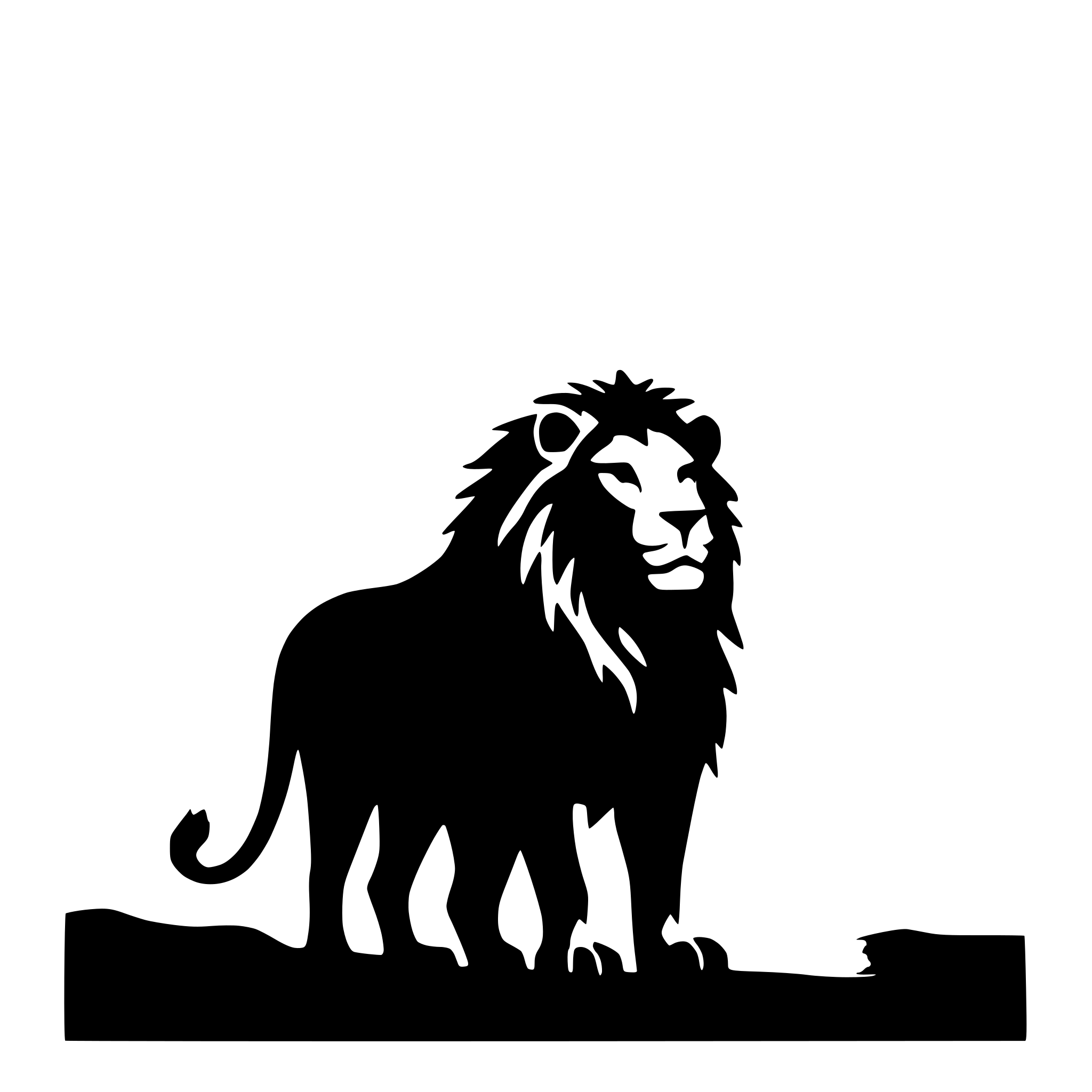 AI-generated SVG of a lion in front of a storm
