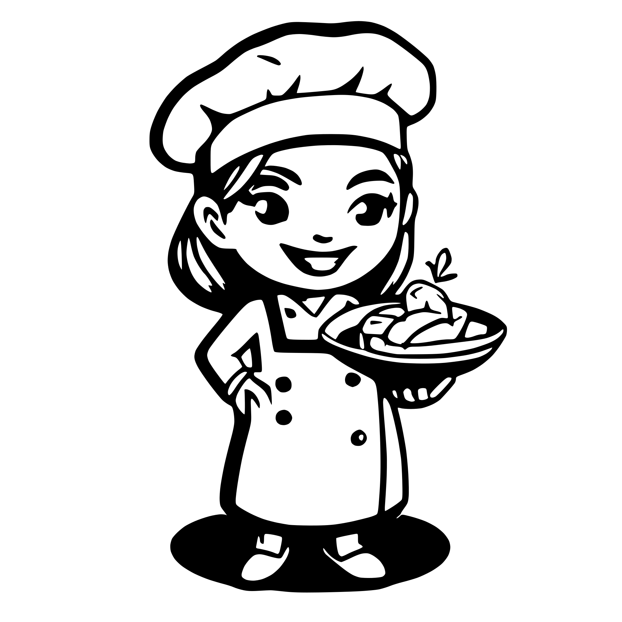 AI-generated SVG of a colored fancy woman chef cartoon svg