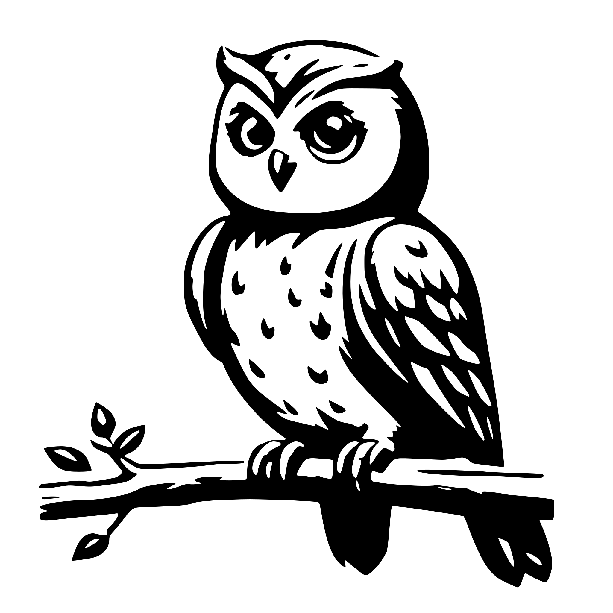 AI-generated SVG of a owl on branch