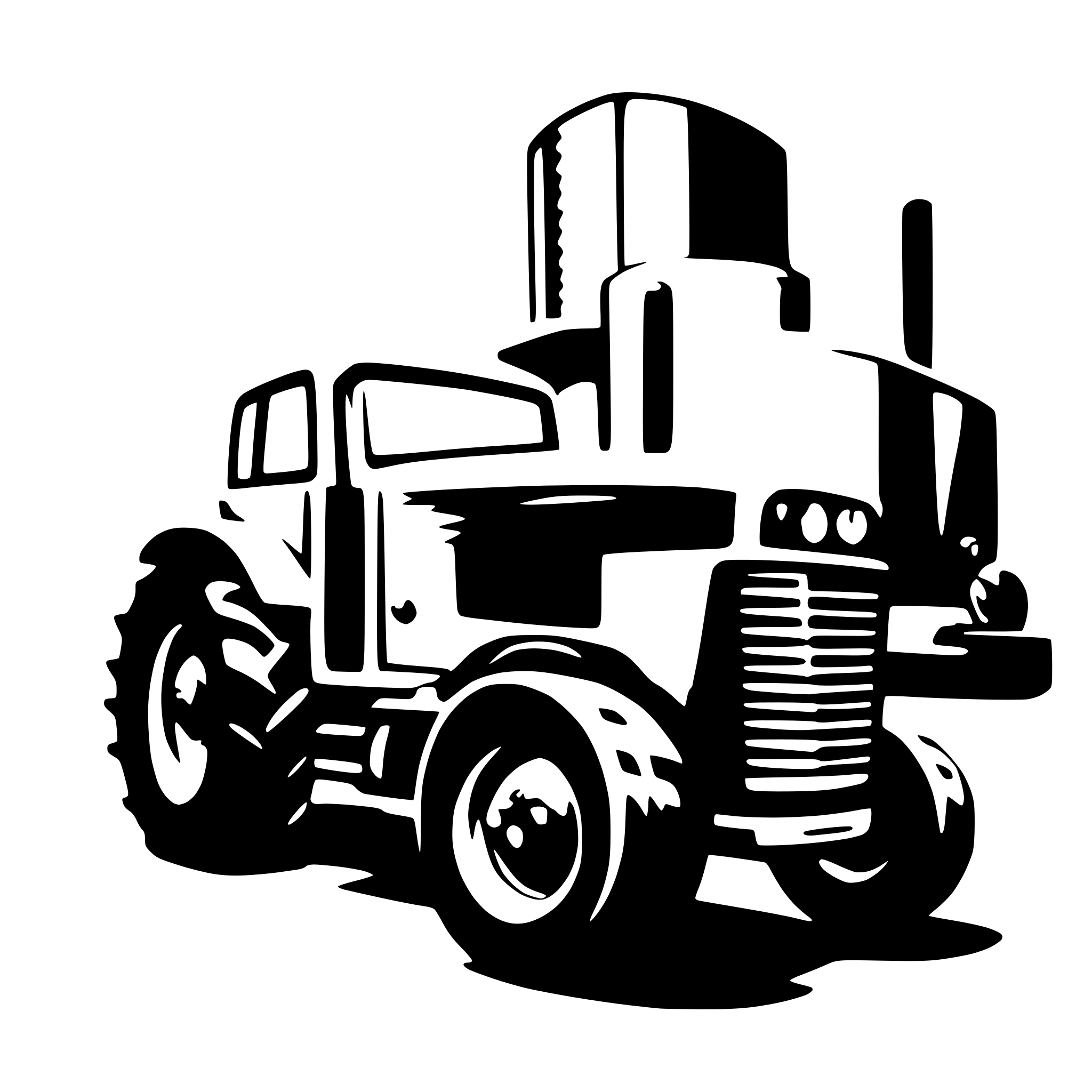 AI-generated SVG of 'tractor with trailer'
