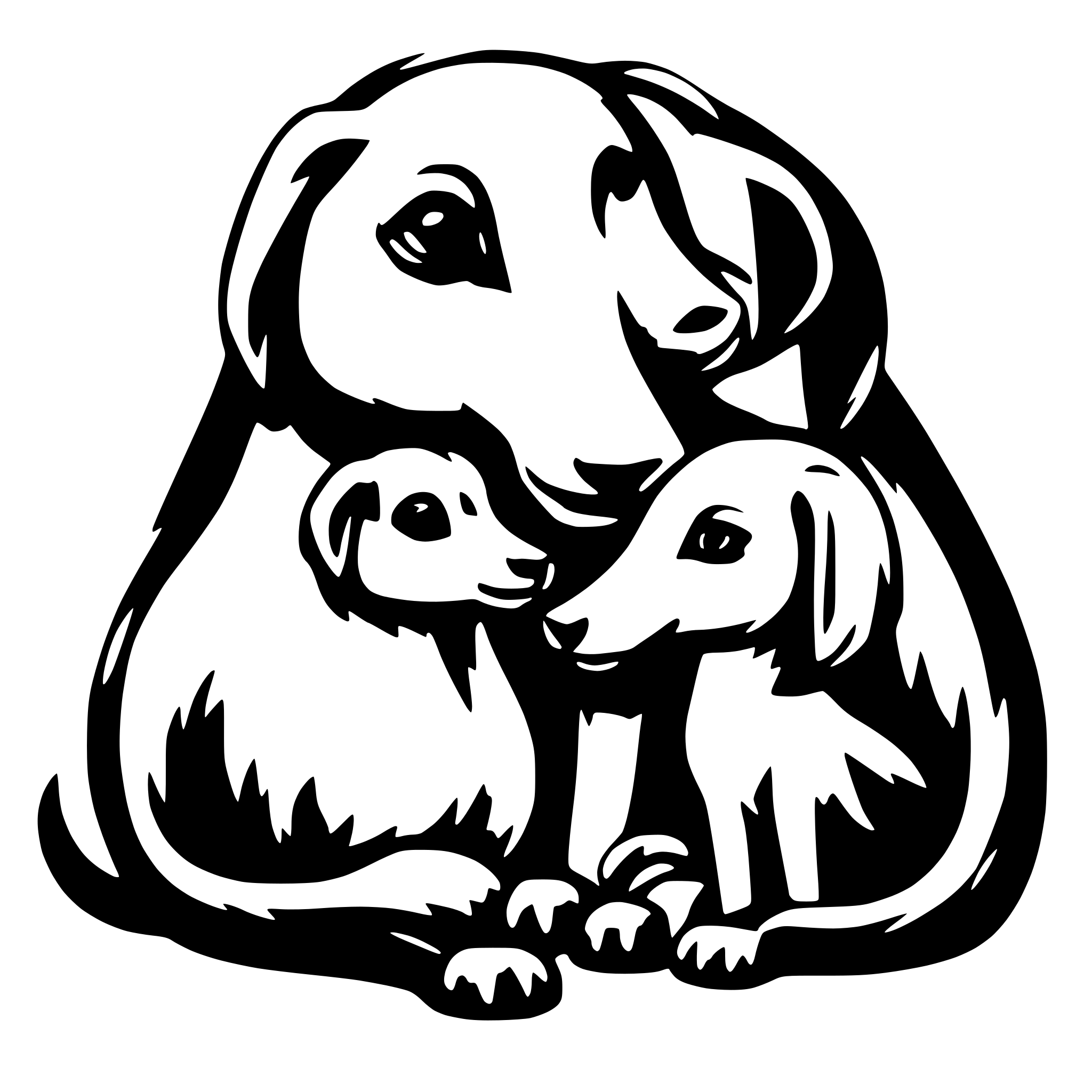 AI-generated SVG of 'animal parents having a baby'