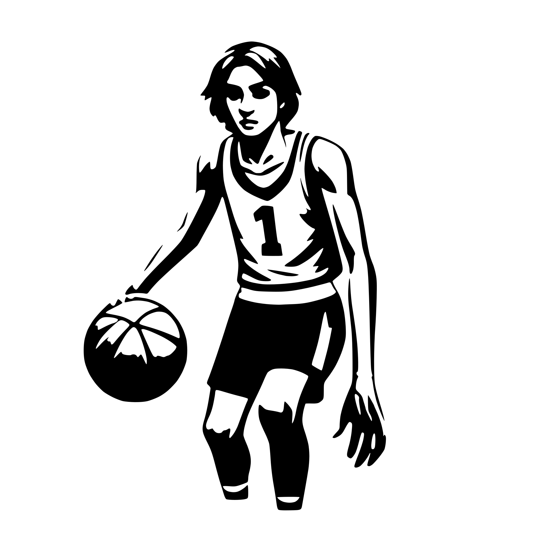 AI-generated SVG of a basketball player
