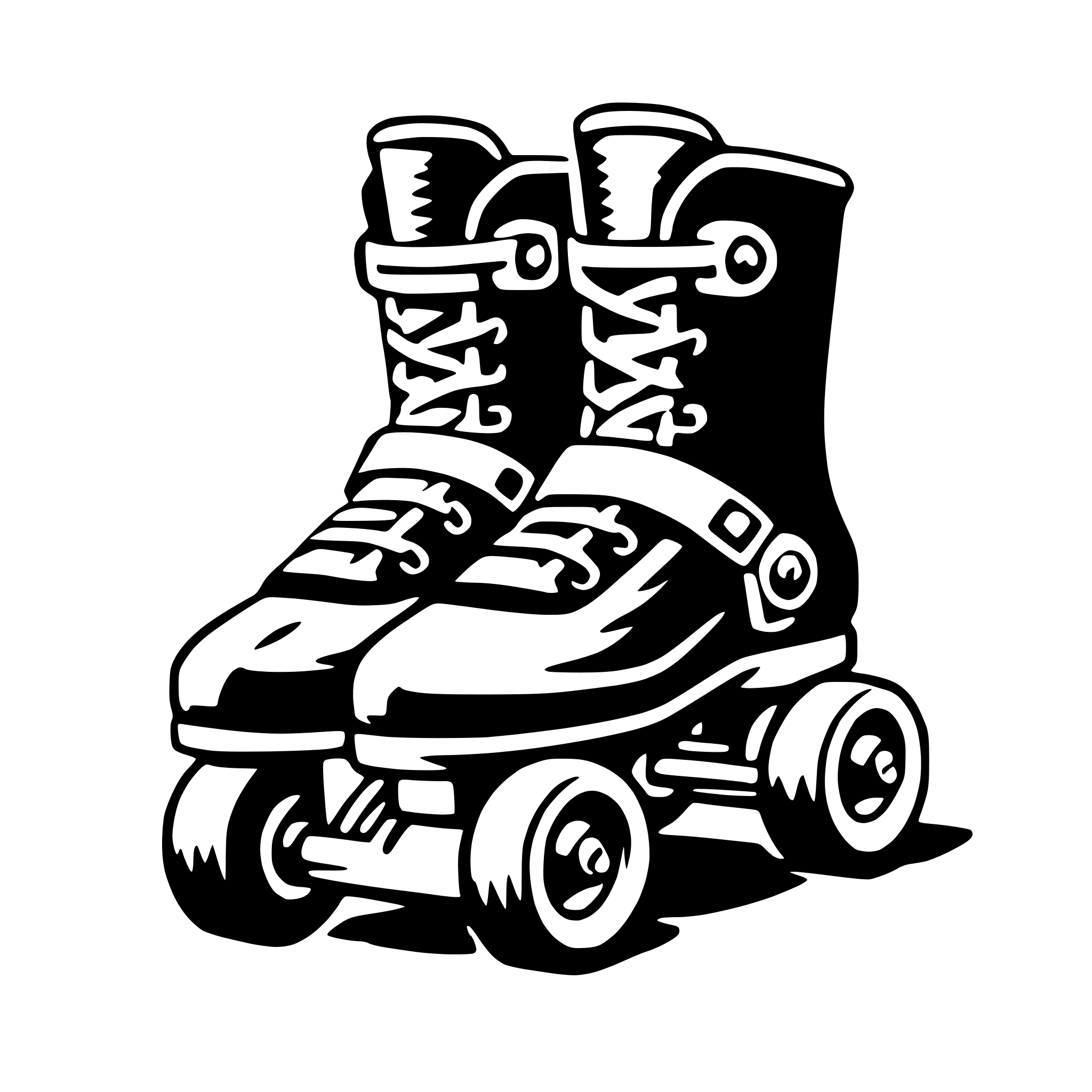 AI-generated SVG of 'rollerblades'