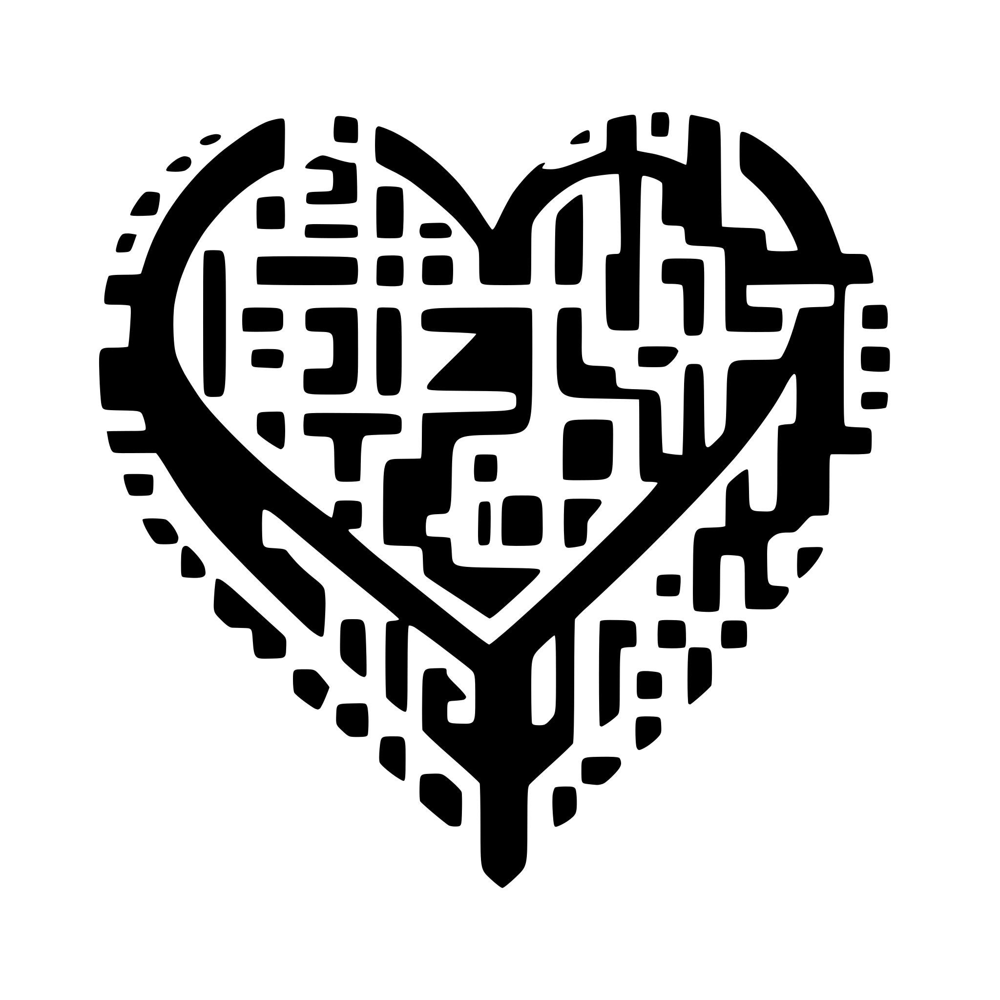 AI-generated SVG of 'create a heart with Qr code'