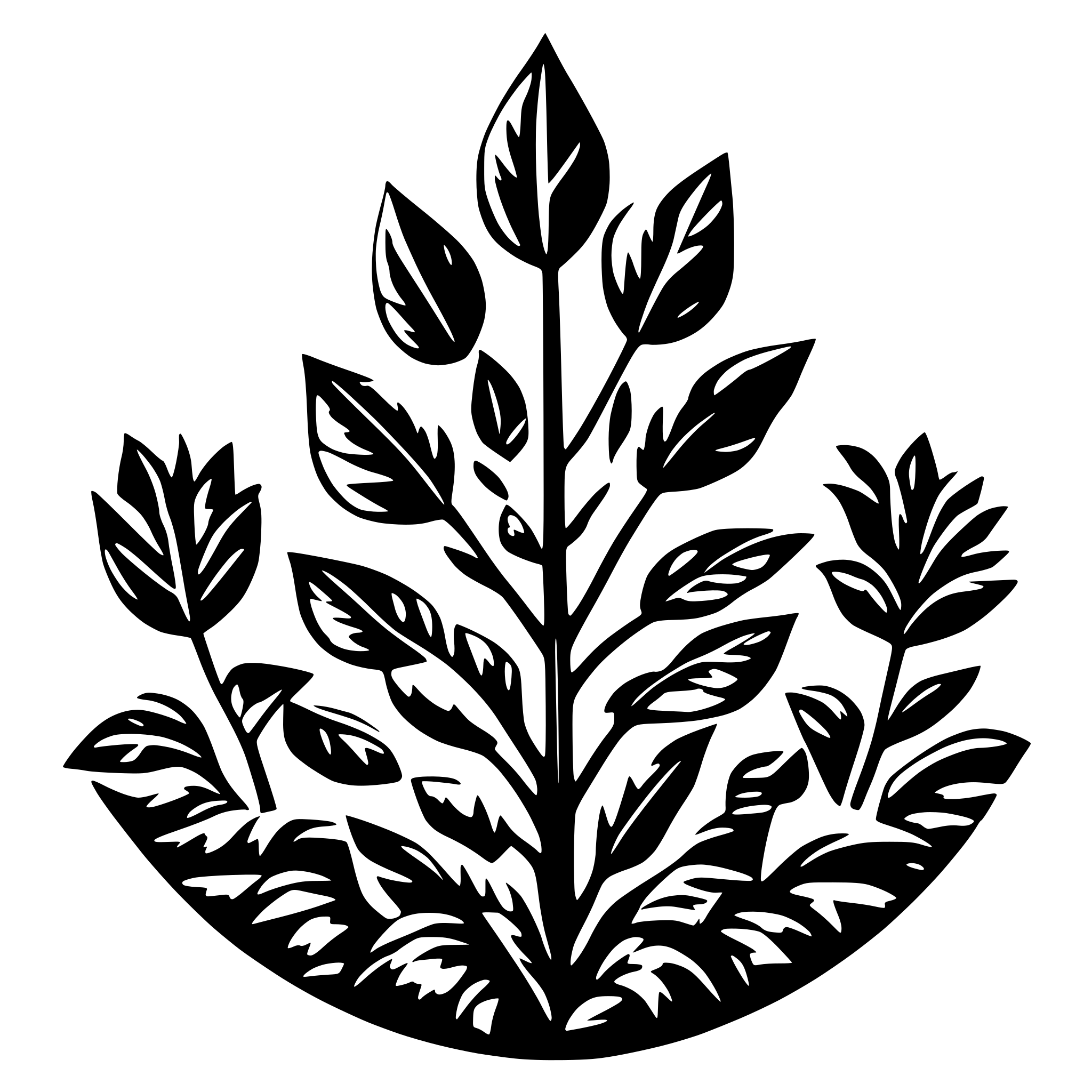 AI-generated SVG of 'pattern of repeating symmetrical plants'