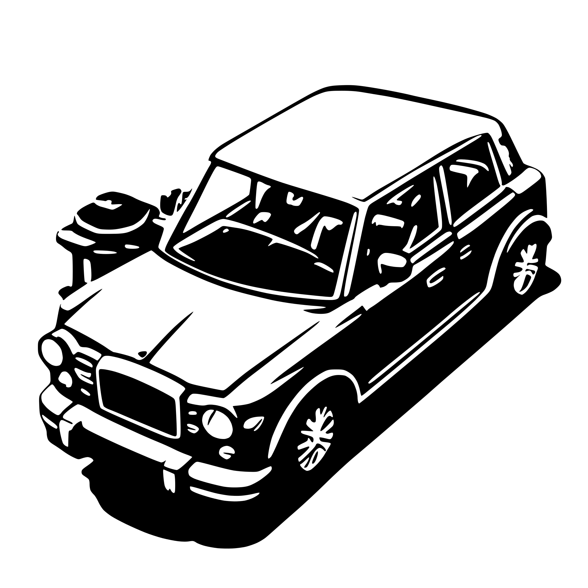 AI-generated SVG of '3D isometric car'