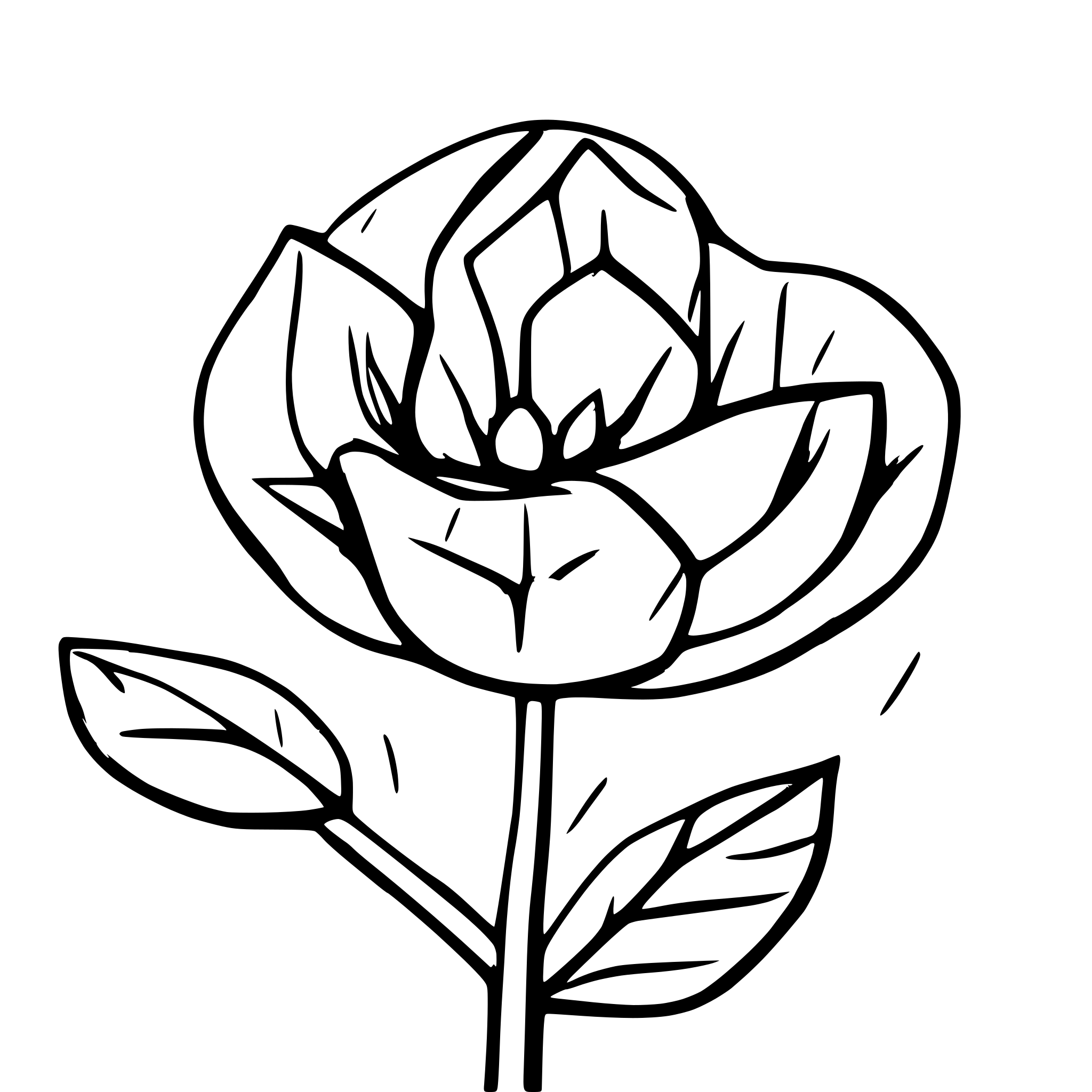 AI-generated SVG of 'one line art style flower'