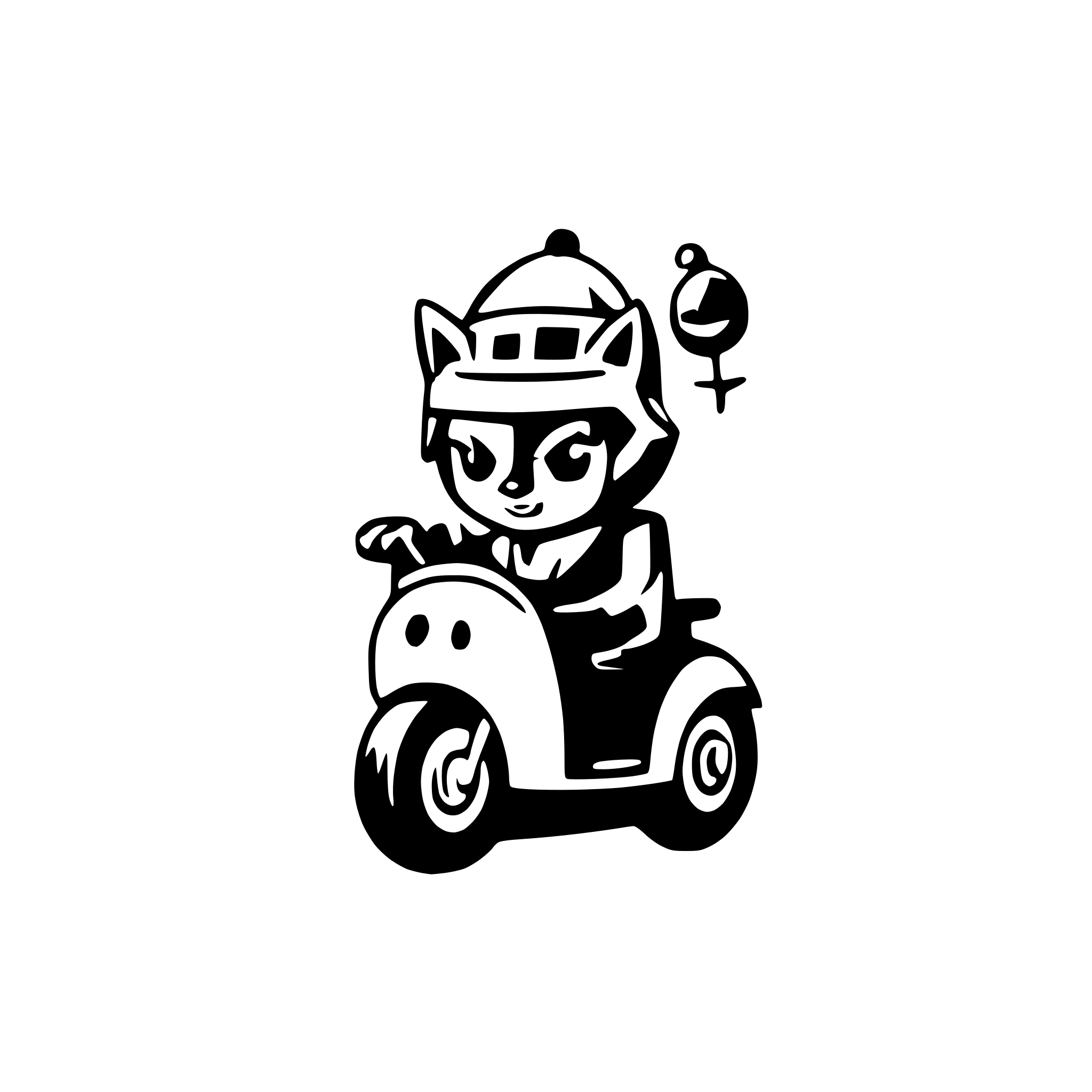 AI-generated SVG of a Cat riding a motorcycle with a clown costume on AI-generated SVG of a Cat riding a motorcycle with a clown costume on