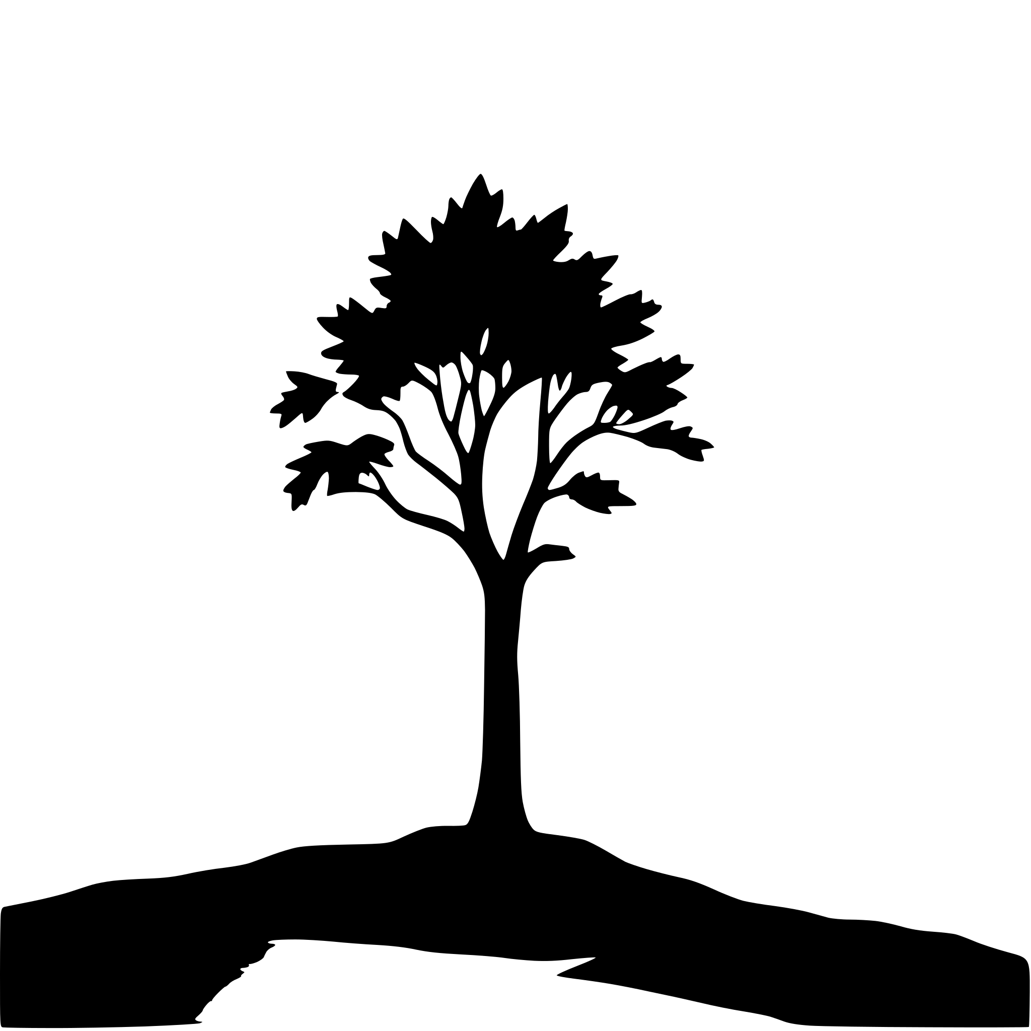 AI-generated SVG of 'lone tree on windy hill'