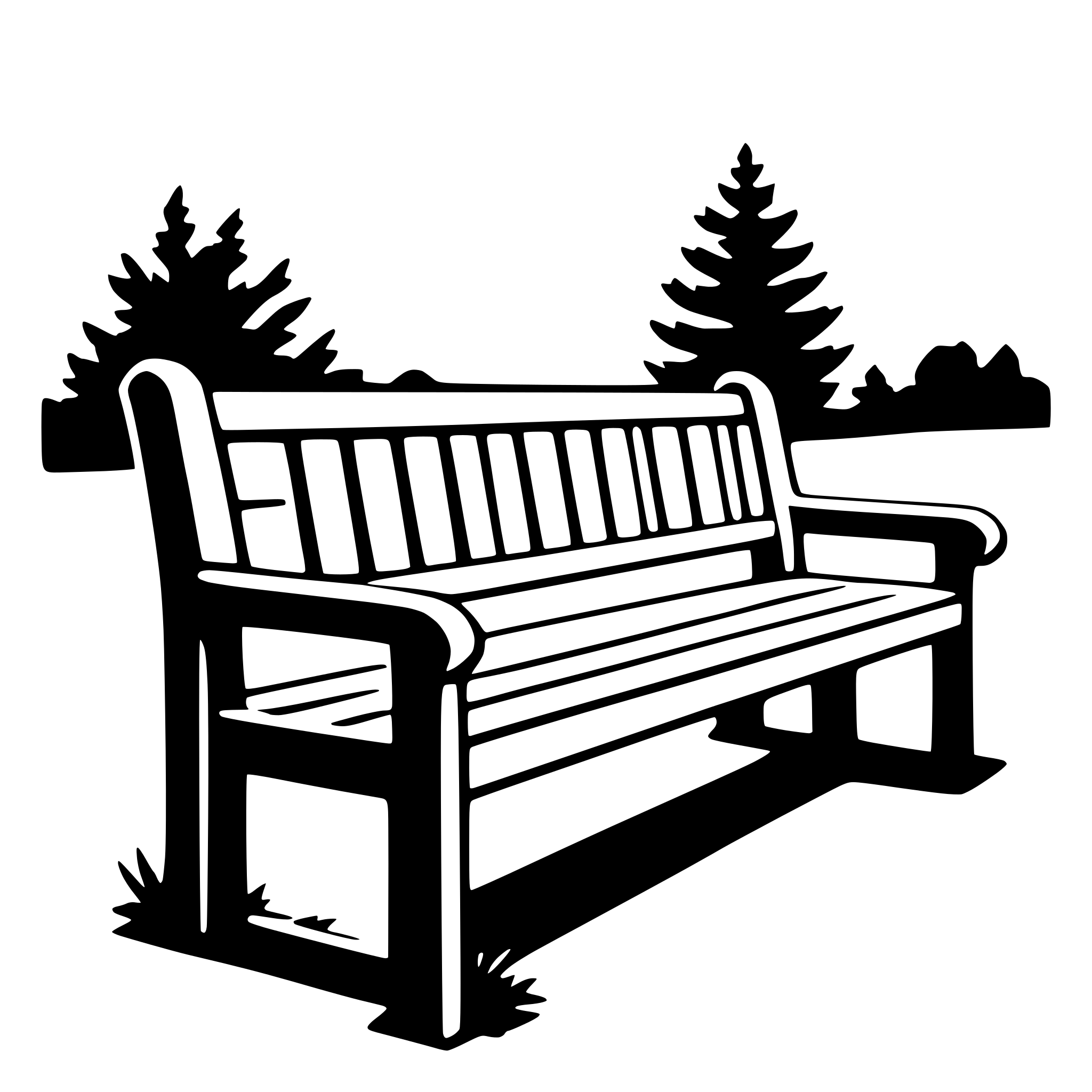AI-generated SVG of a bench